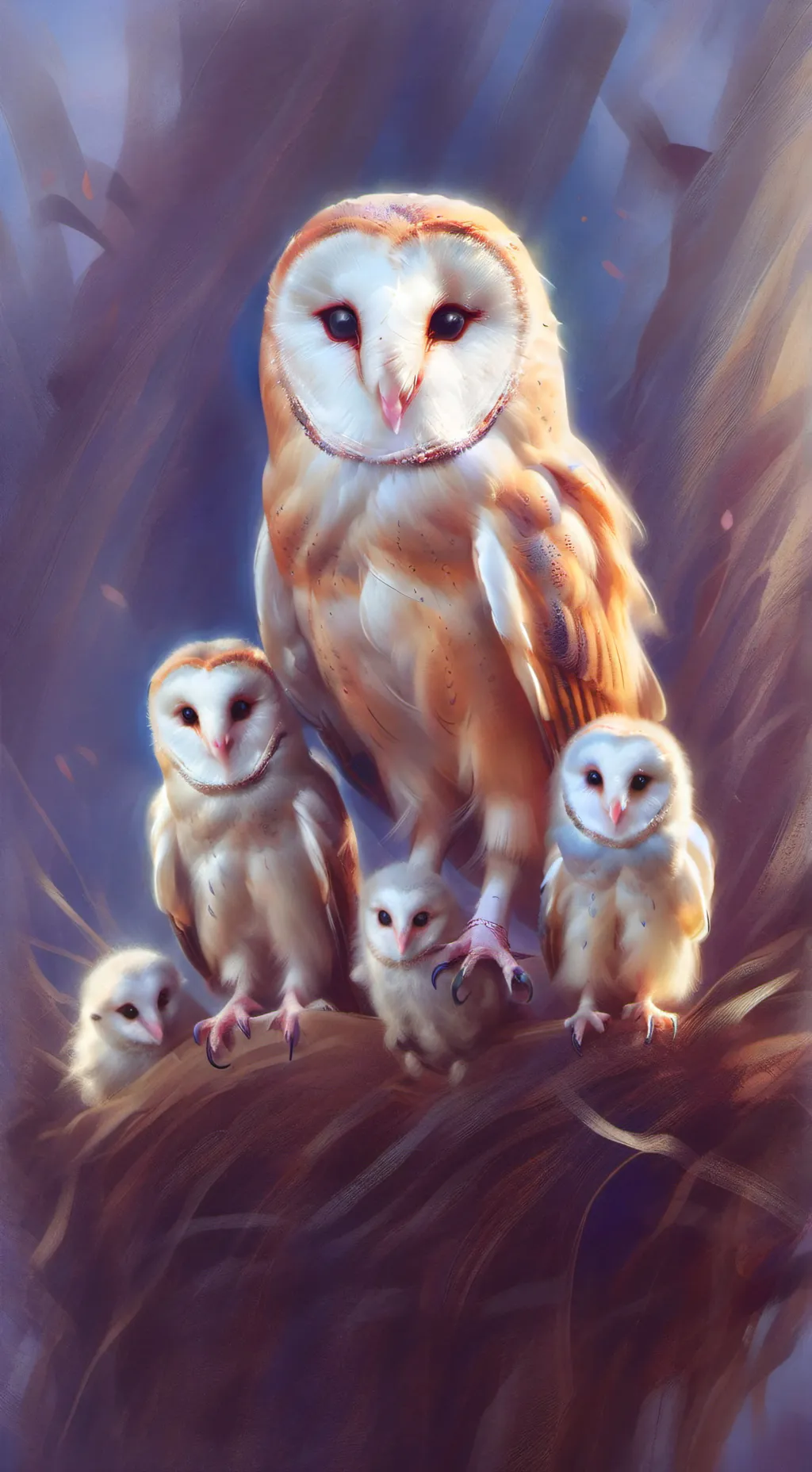 ai character: Owl barn background