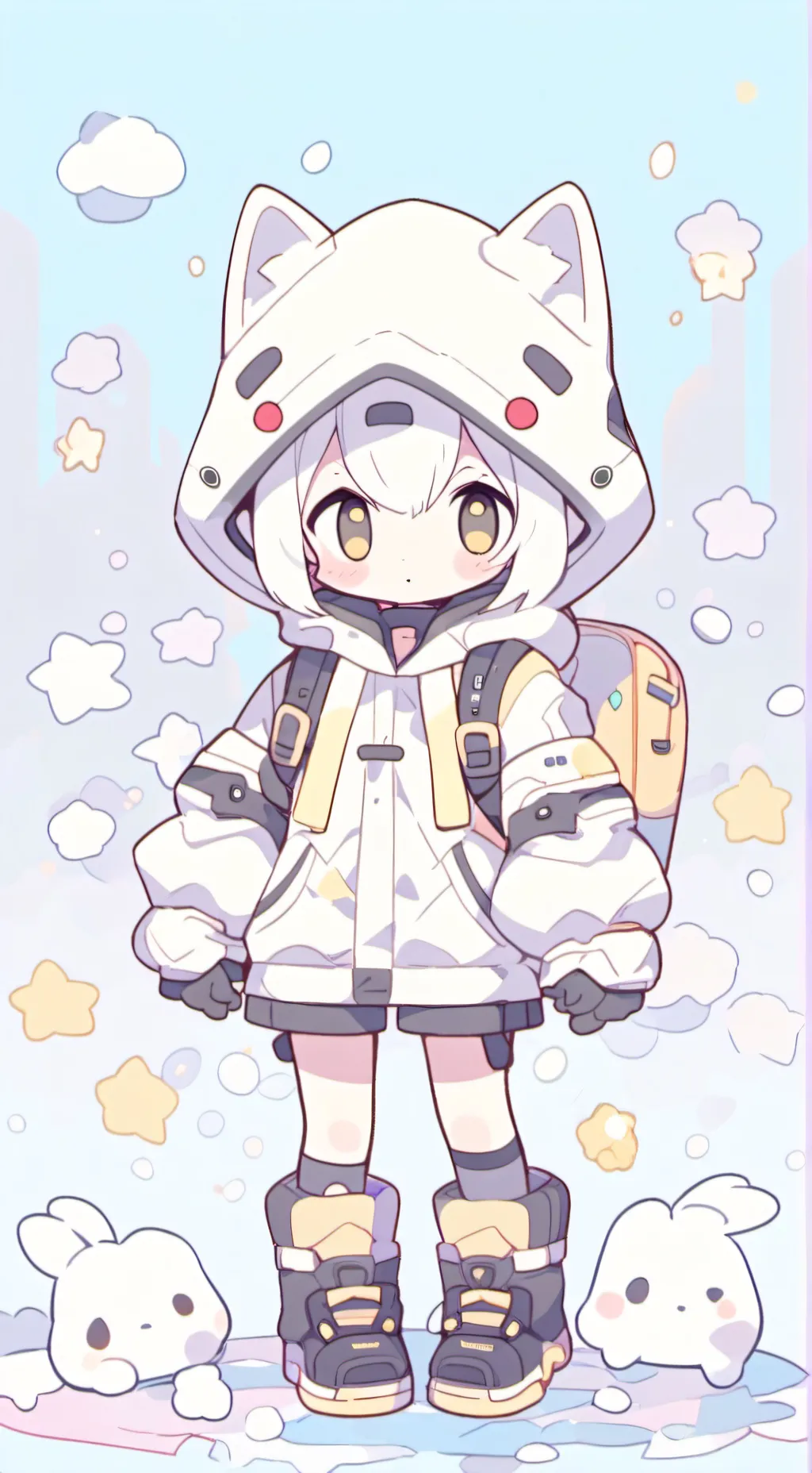 ai character: cat girl background