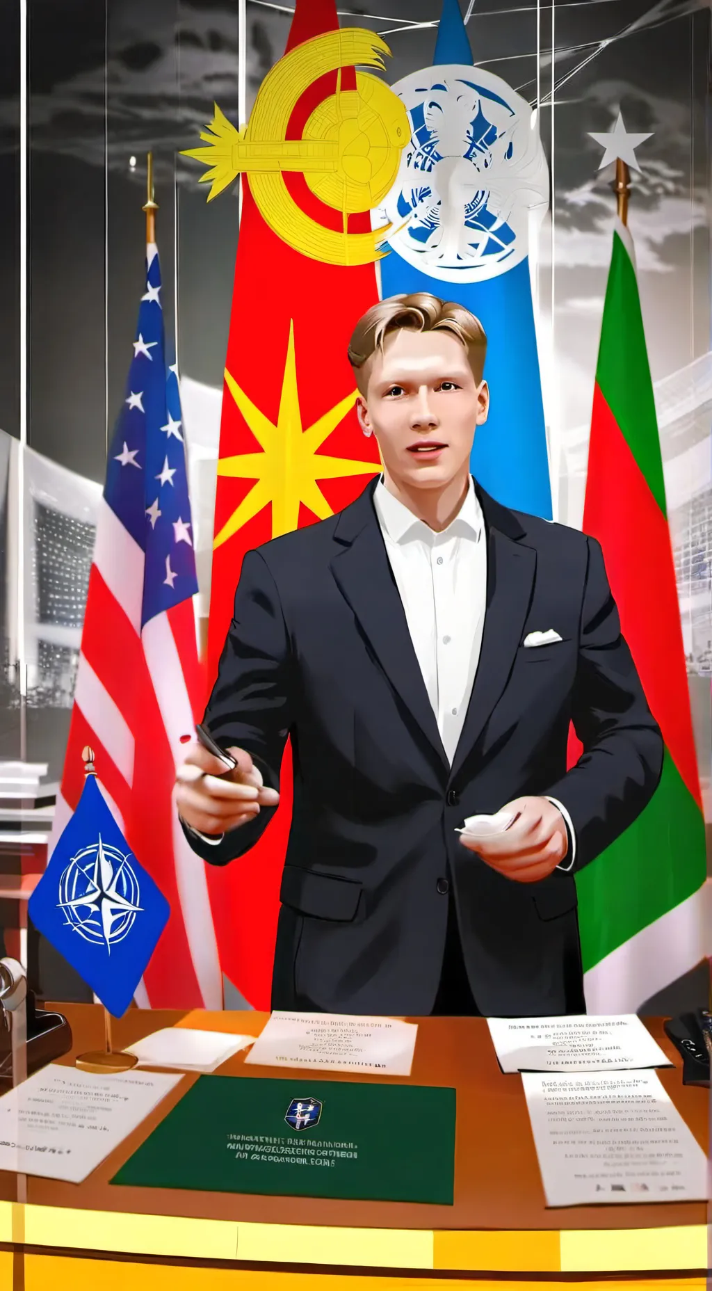 ai character: СТРАНЫ  background