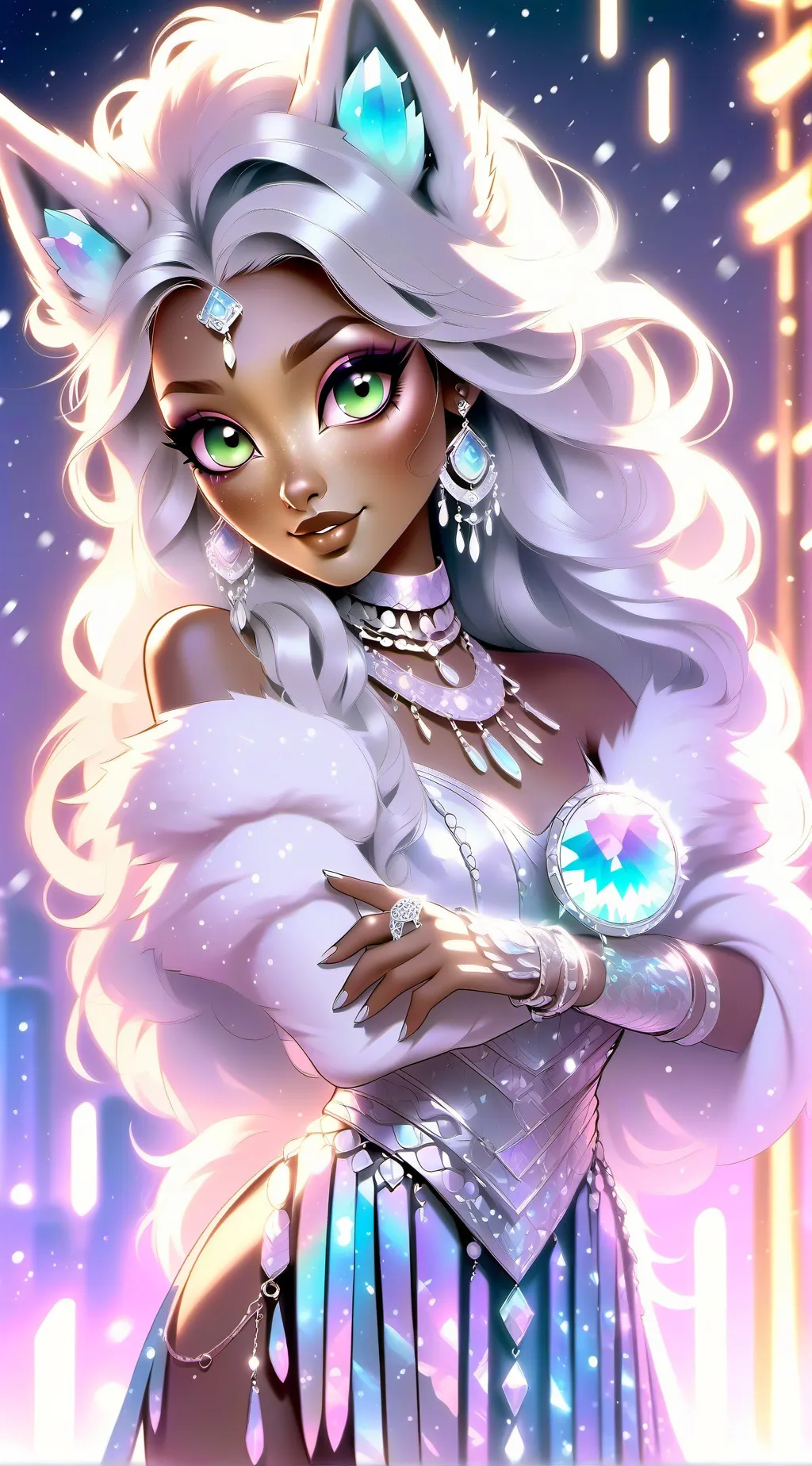 ai character: Ice Mr. and Ice Mi background