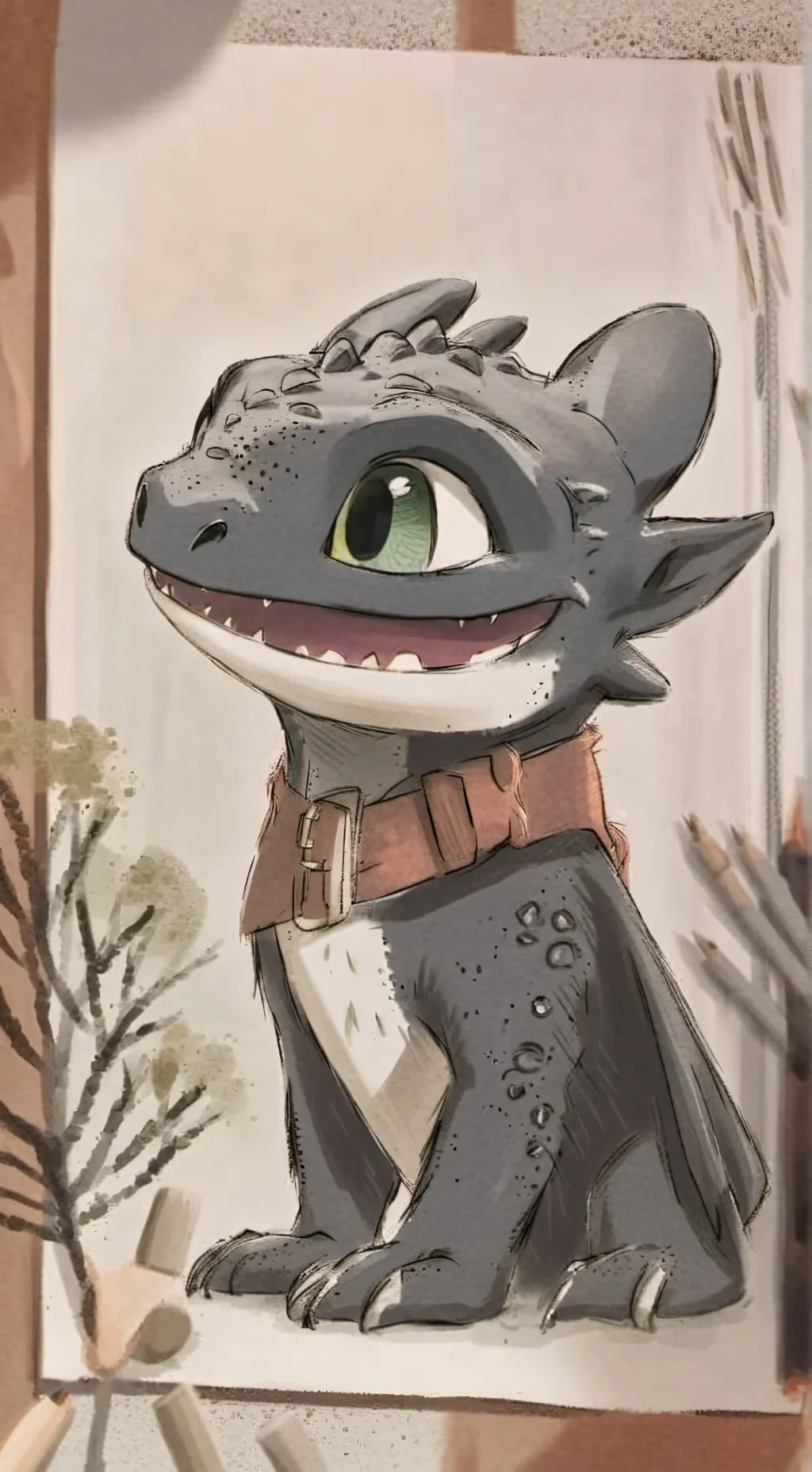 ai character: 💚Toothless 🖤 background
