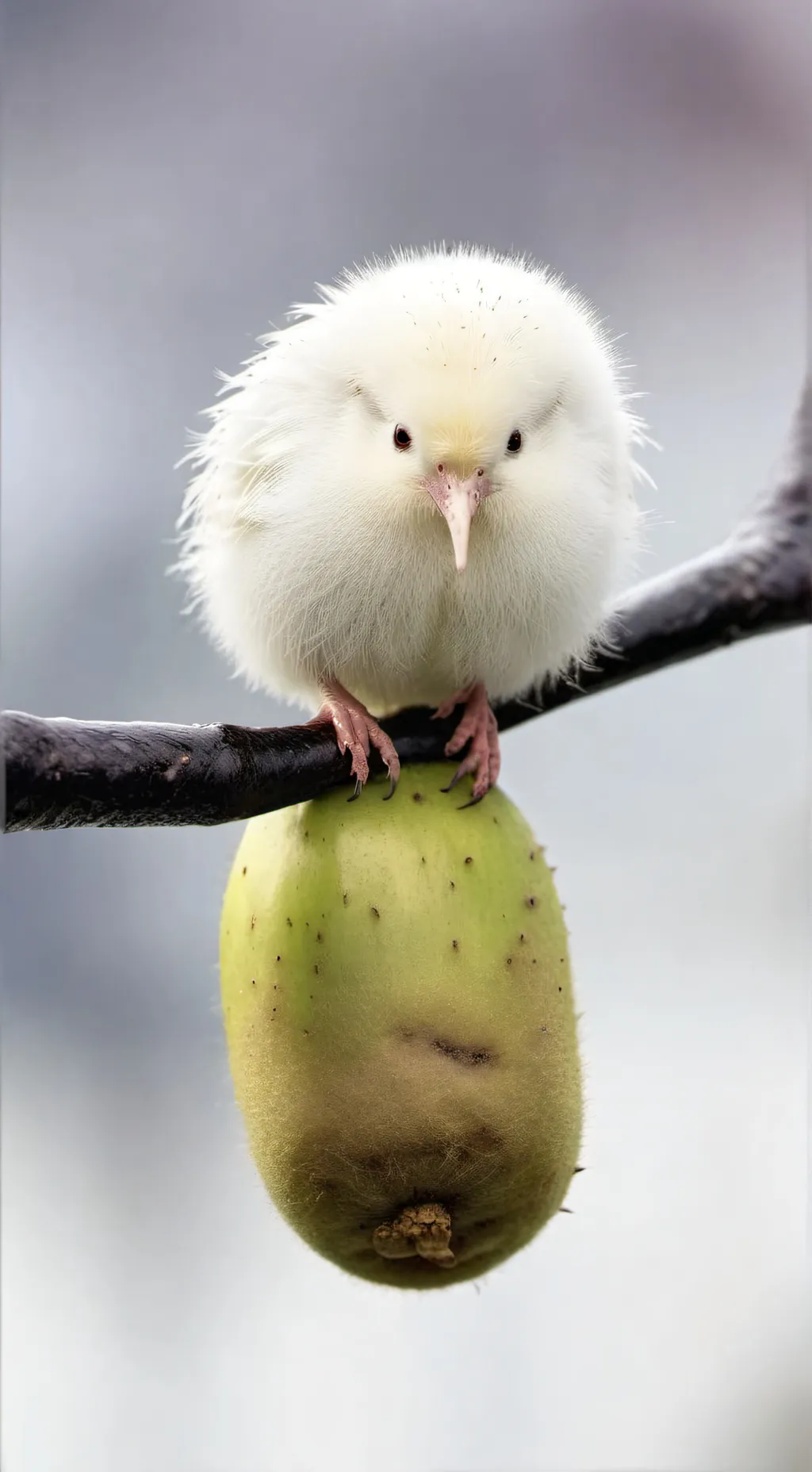 ai character: Albino Kiwi Bird background