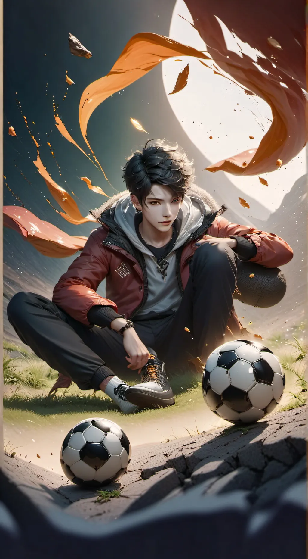 ai character: fantasy soccer background