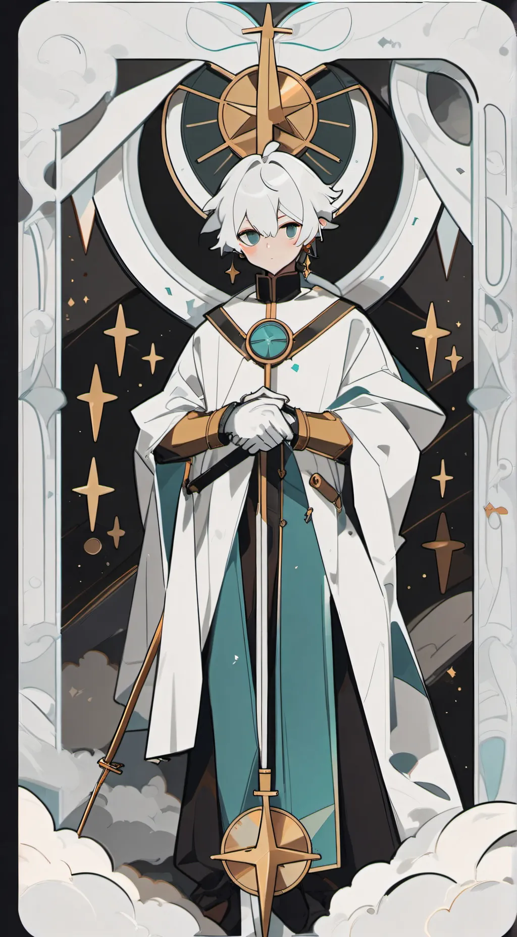 ai character: Silver background