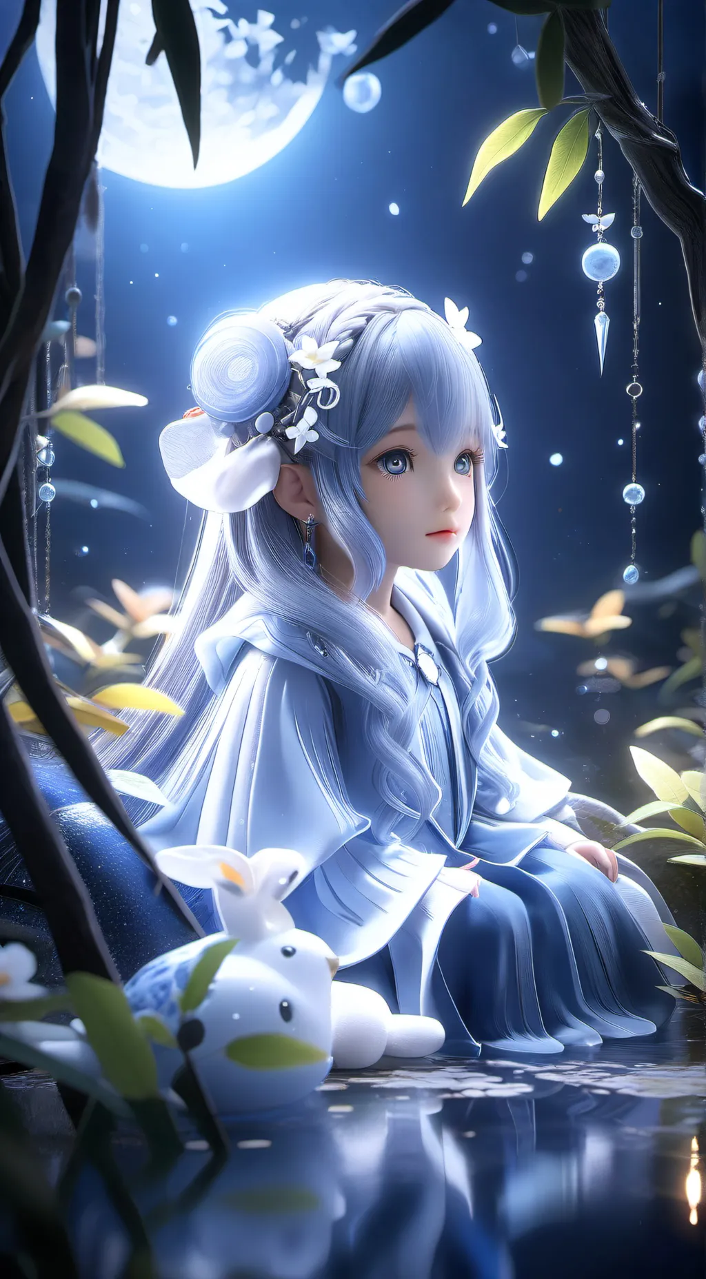 ai character: déesse de l'eau  background