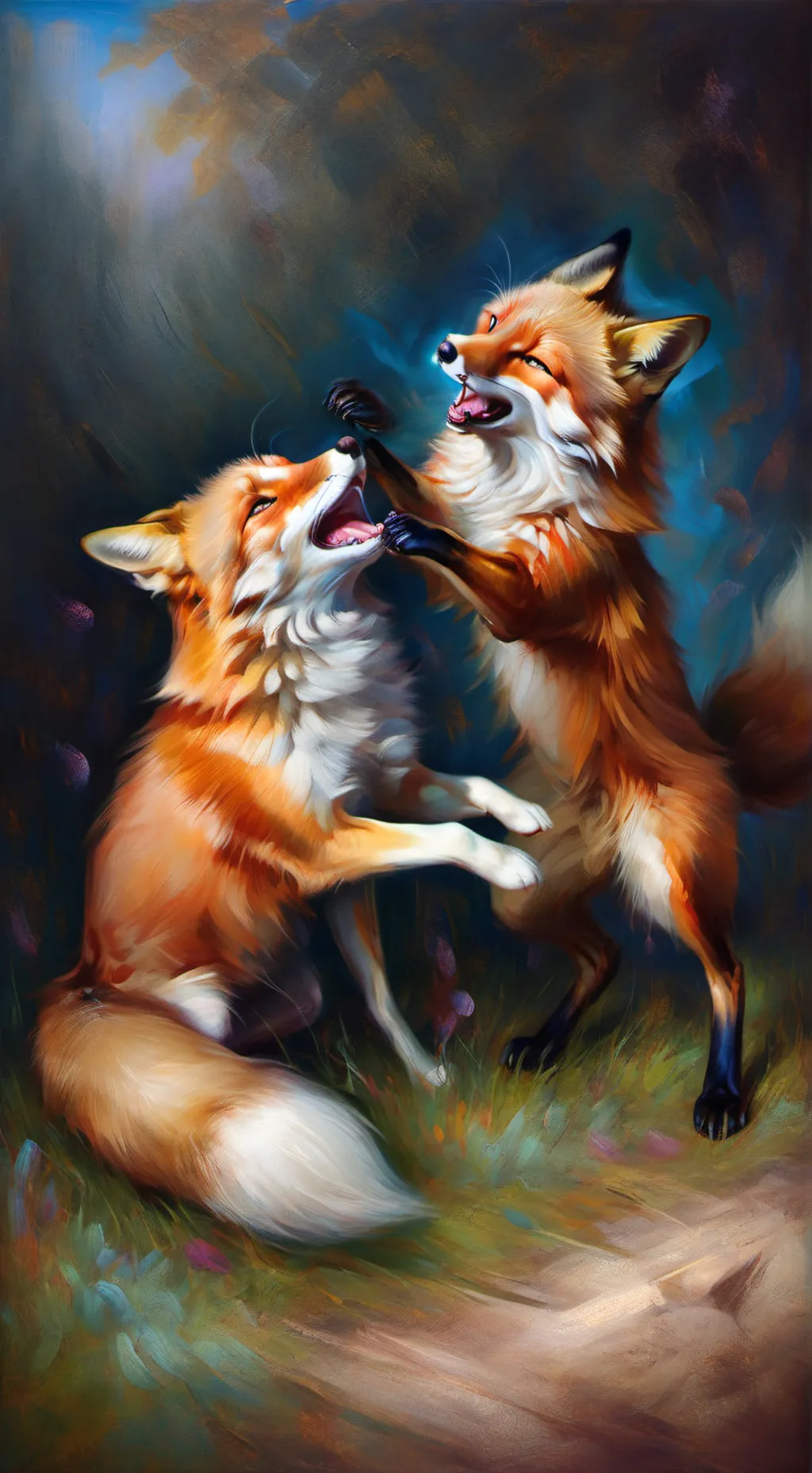 ai character: fox and cat background