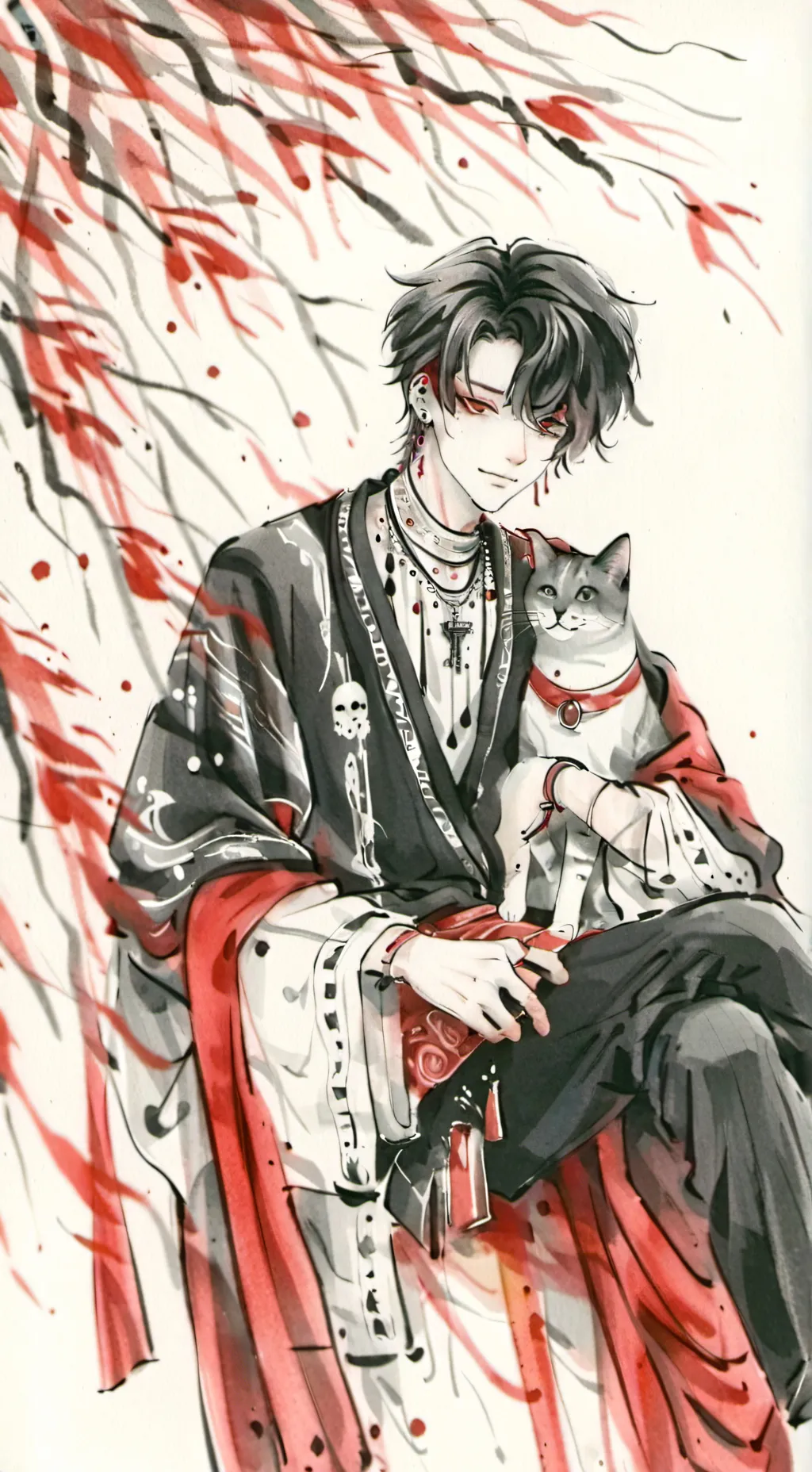 ai character: Gray background