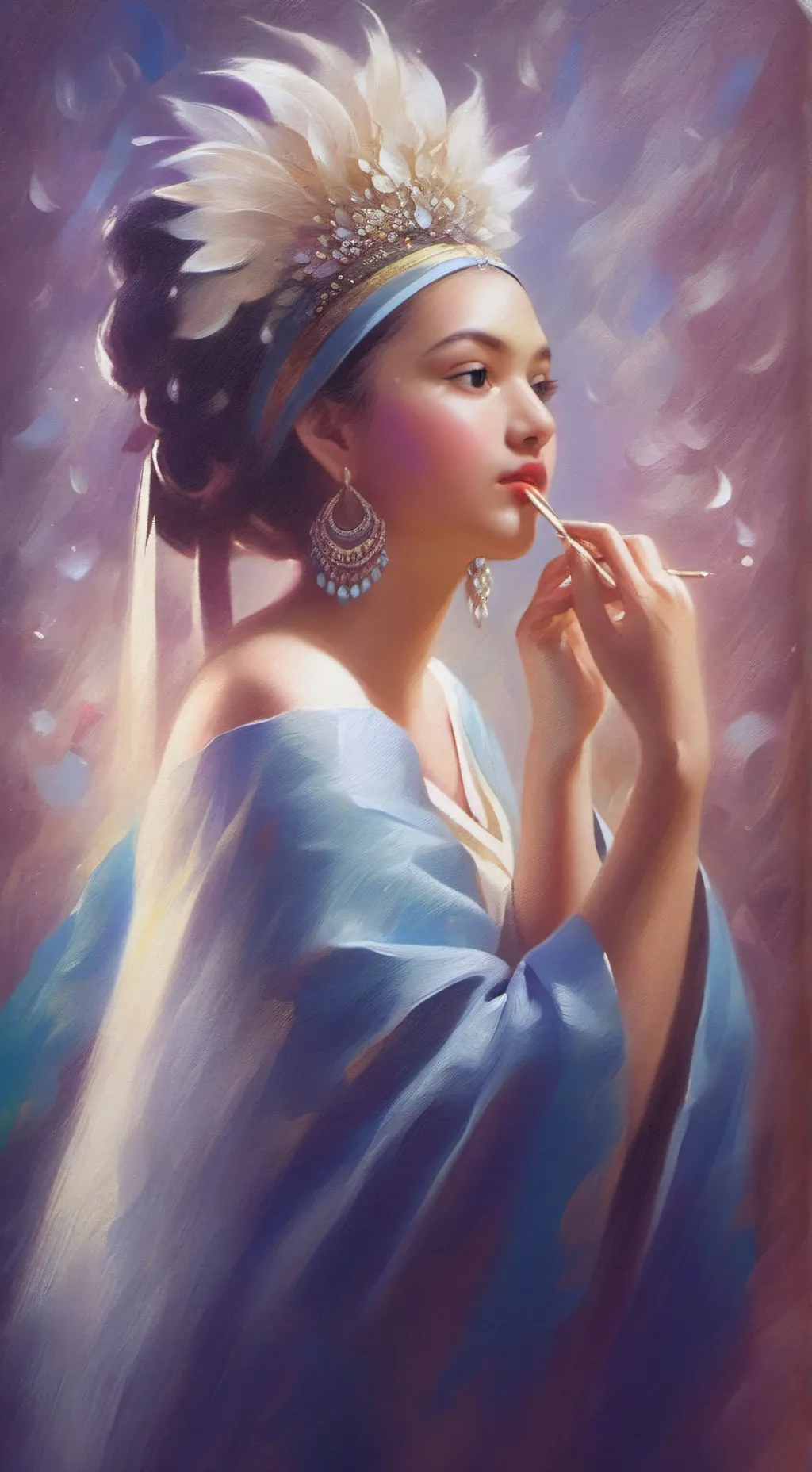 ai character: lele 💙🩵🫐💠 background