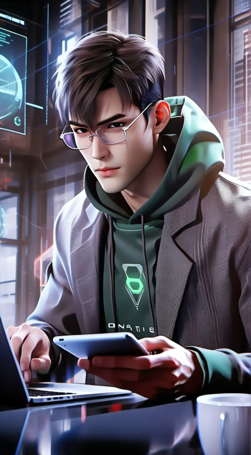 ai character: The Crypto Café Conundrum background