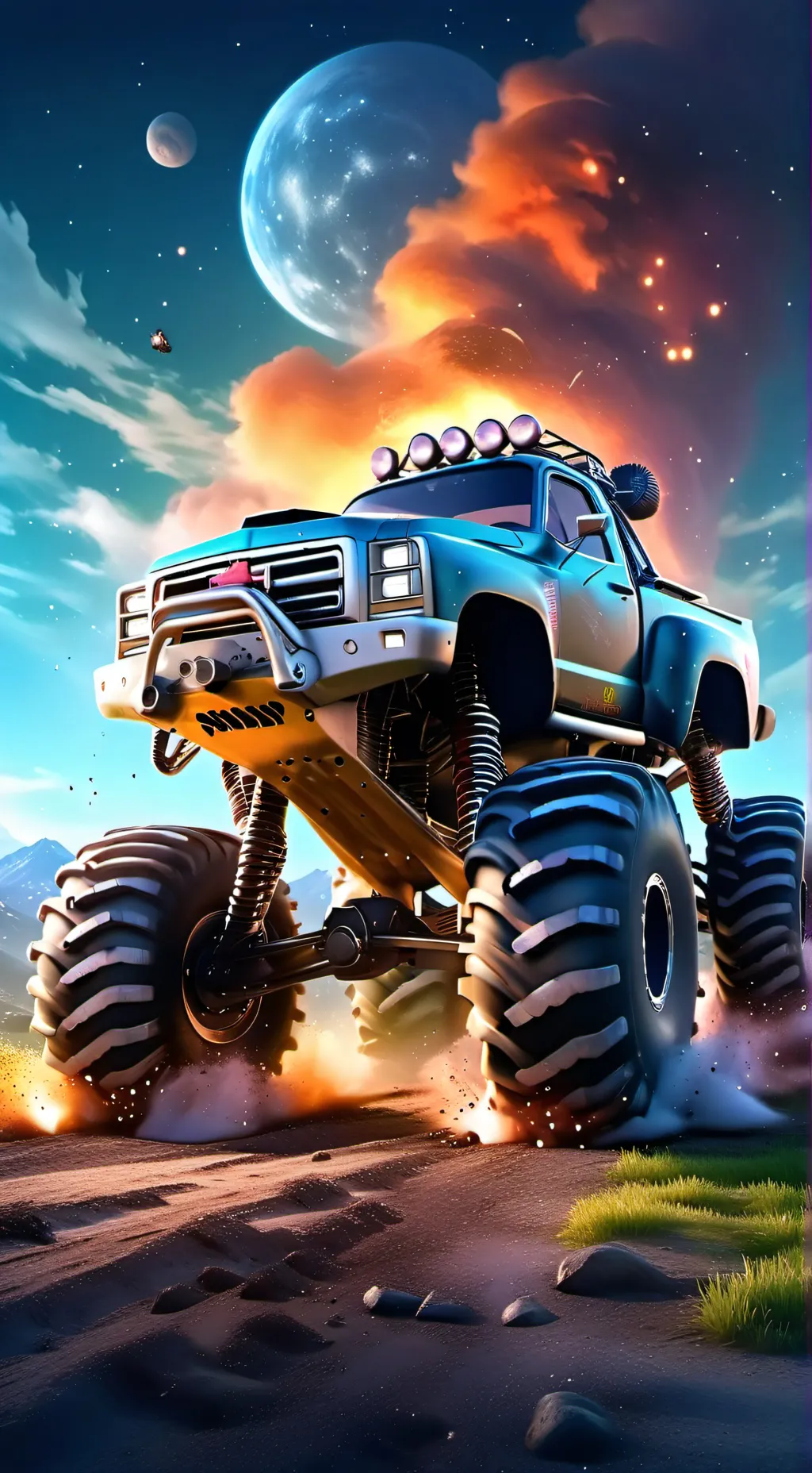 ai character: mean monster truck background