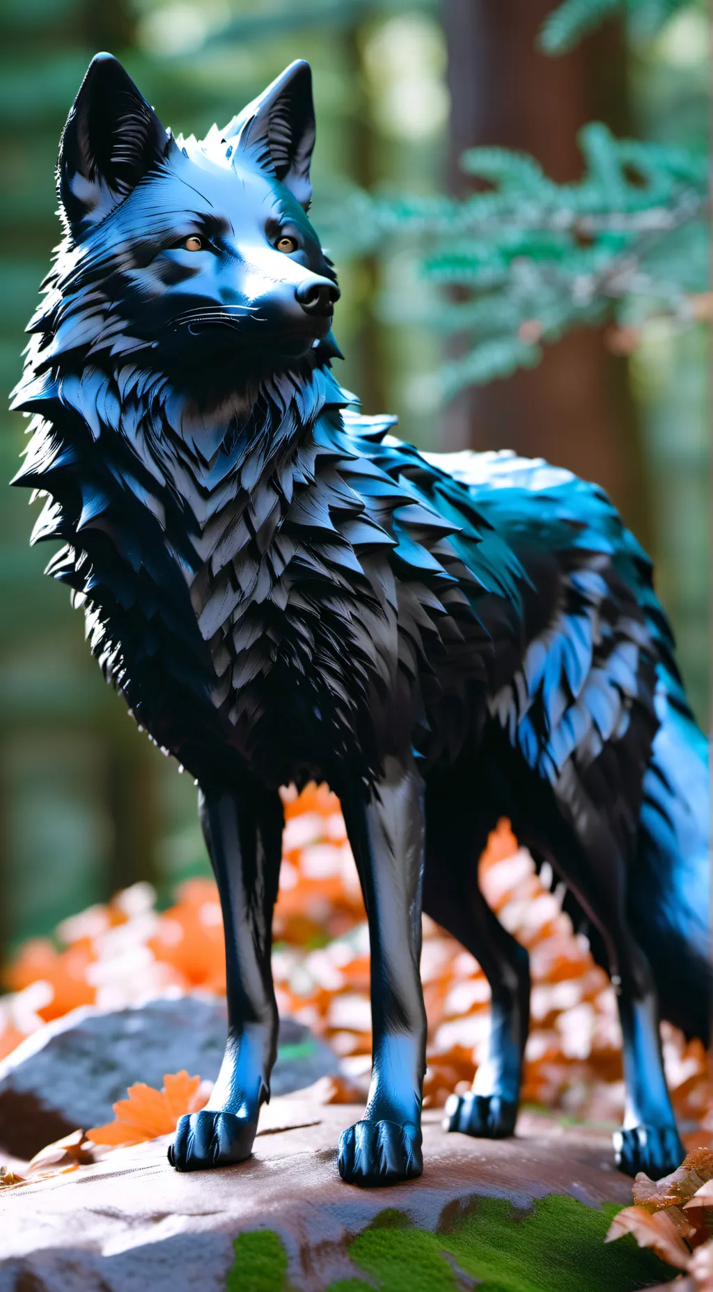 ai character: Sliver wolf background