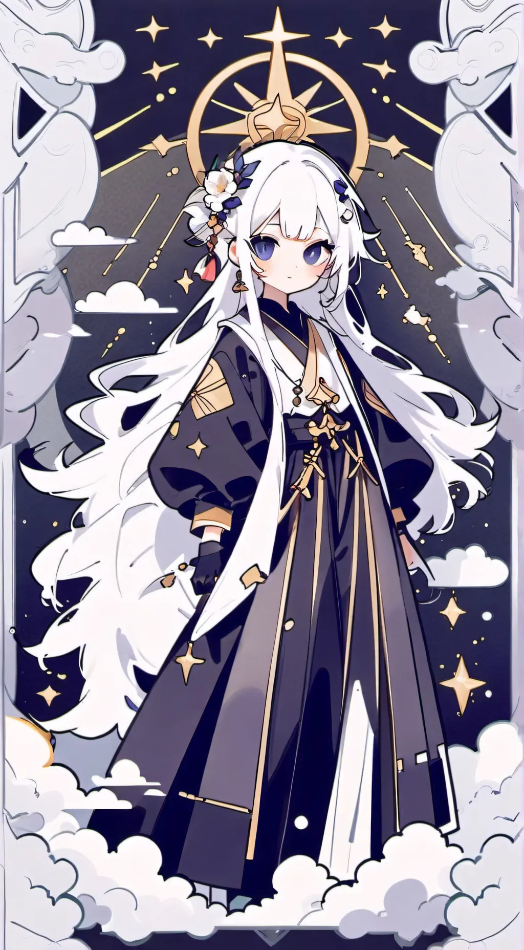 ai character: Moon and sun background