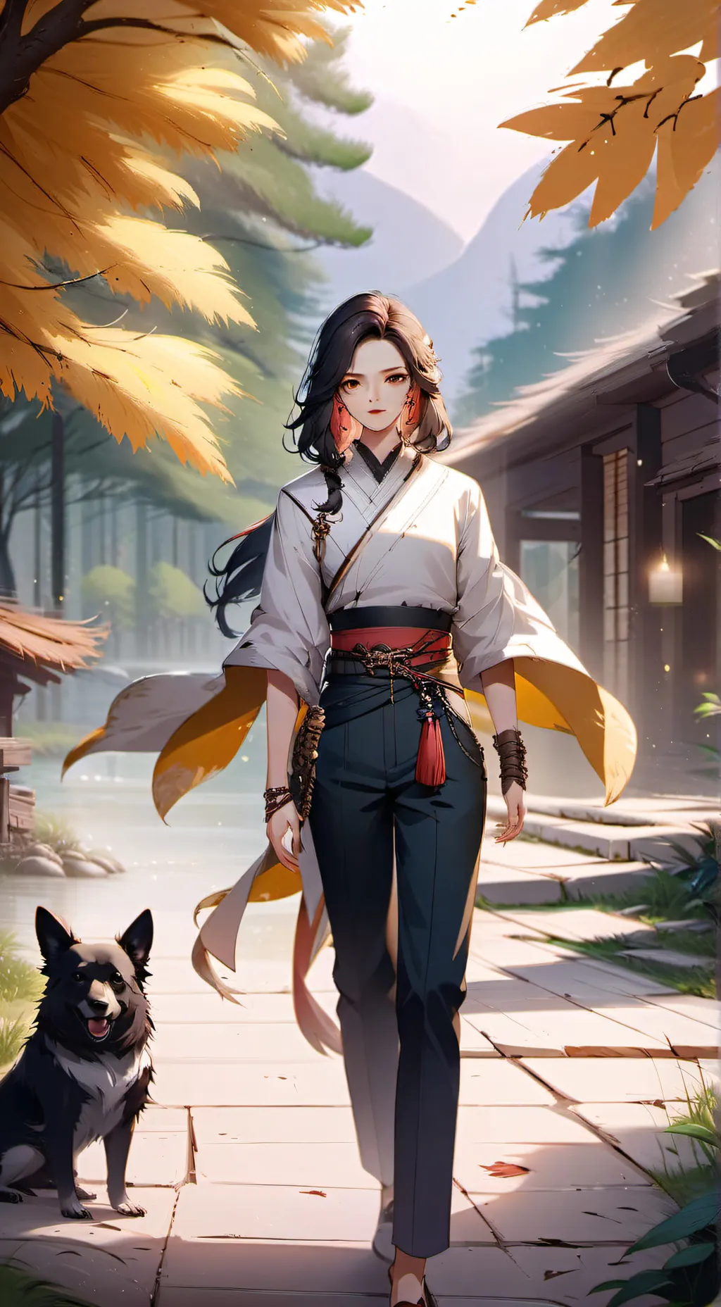 ai character: girl background