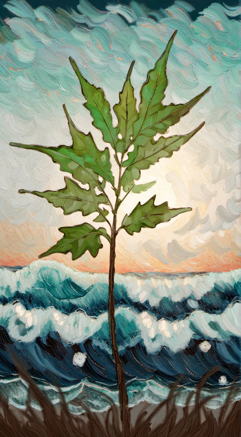 ai character: Leafy background