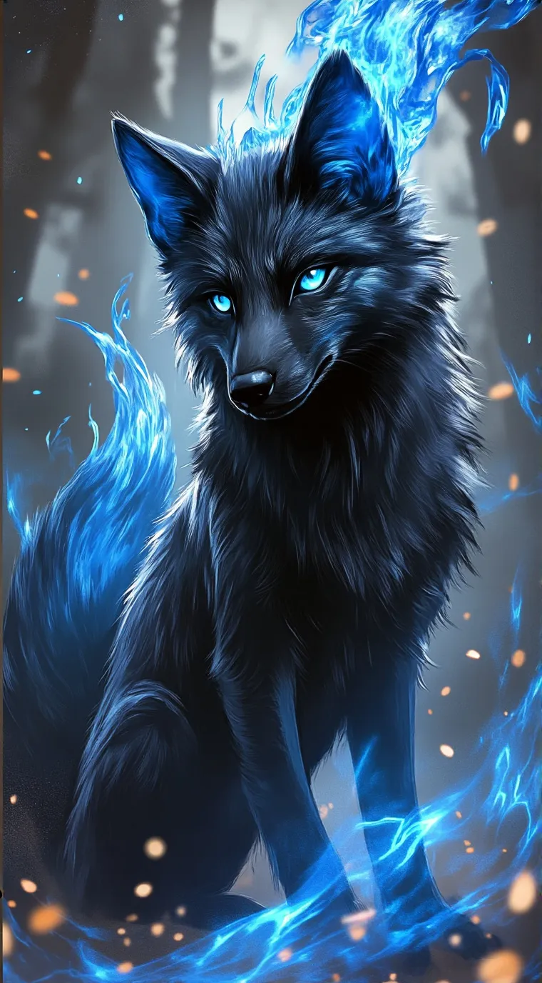 ai character: The flaming fox background