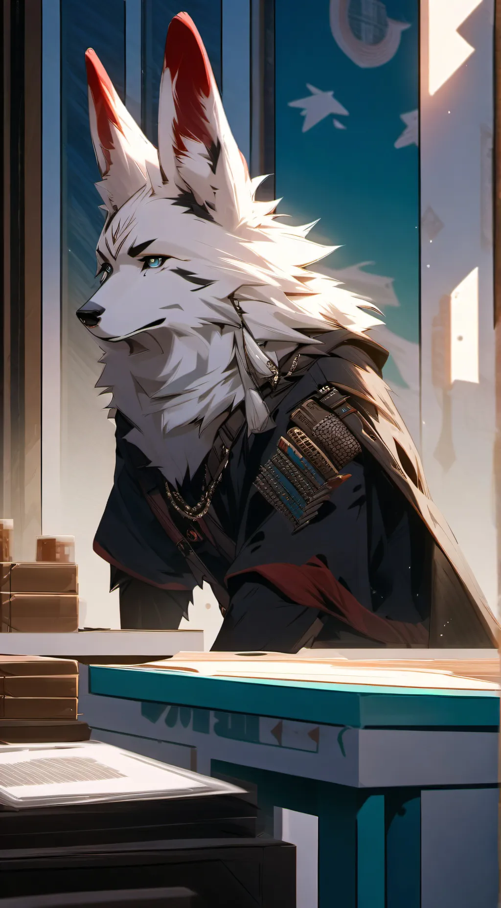 ai character: giant furry femboy background