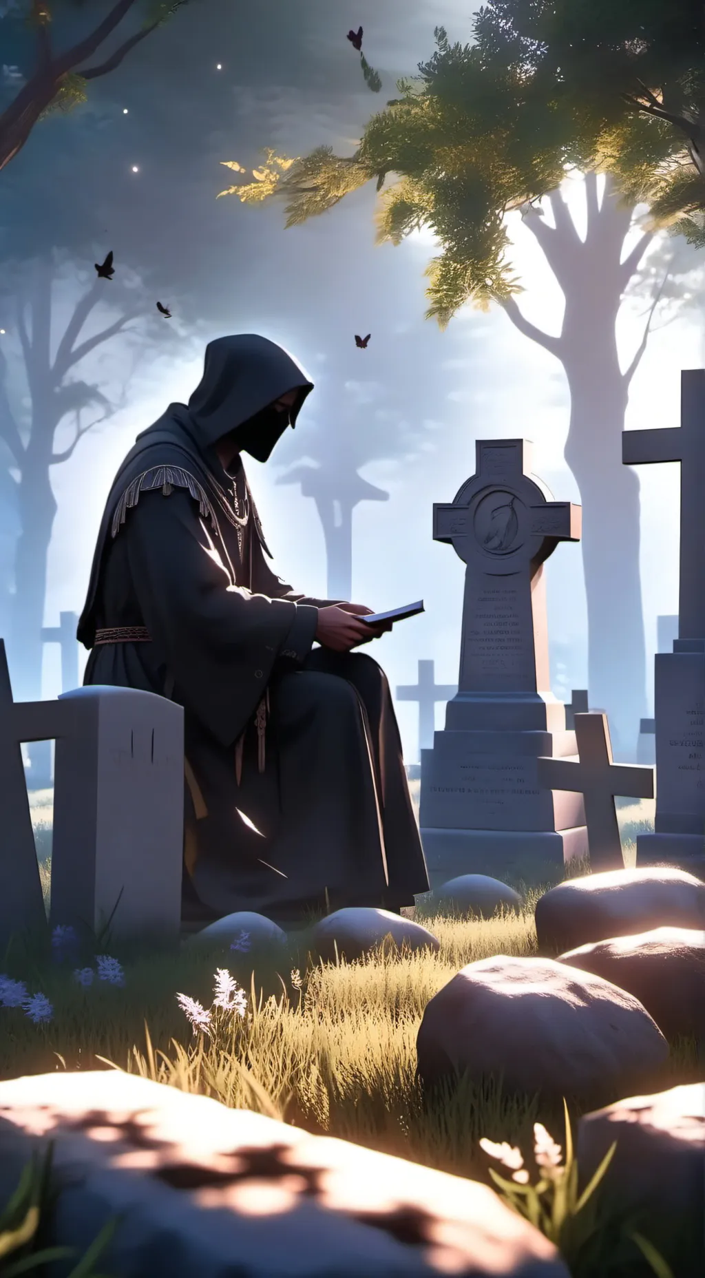 ai character: Rainha das Sombras background