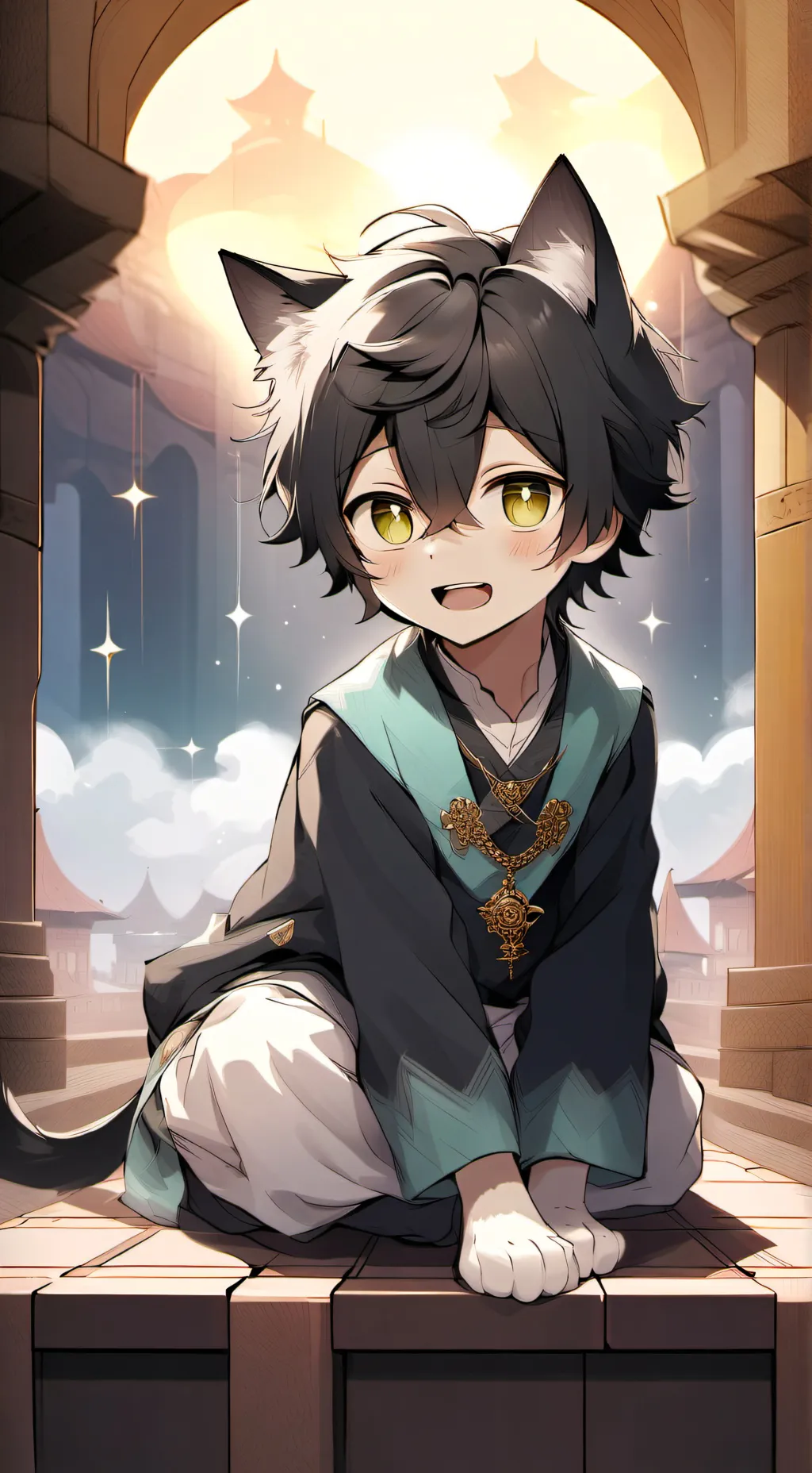 ai character: Holy Neko background