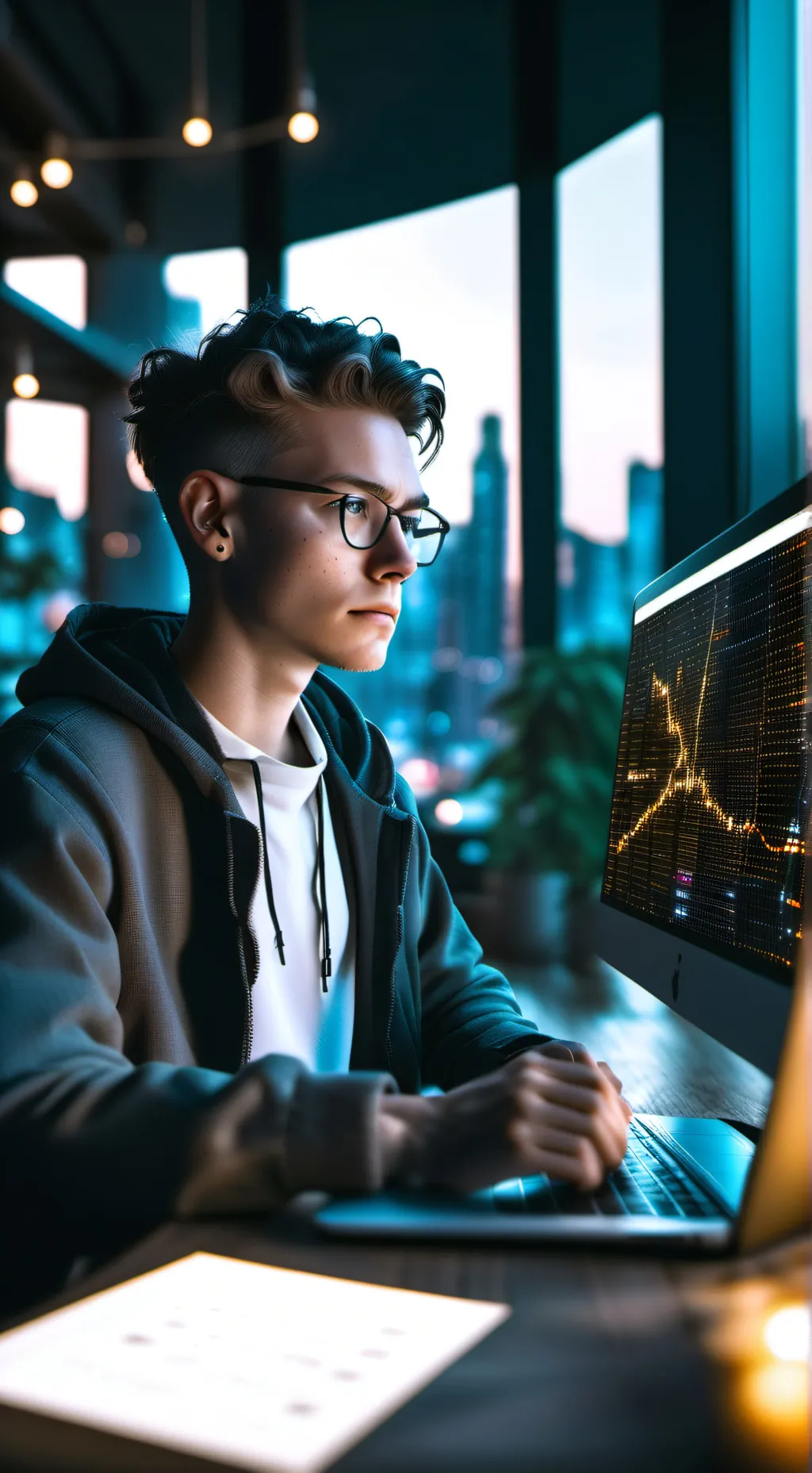 ai character: The Innovator's Es background