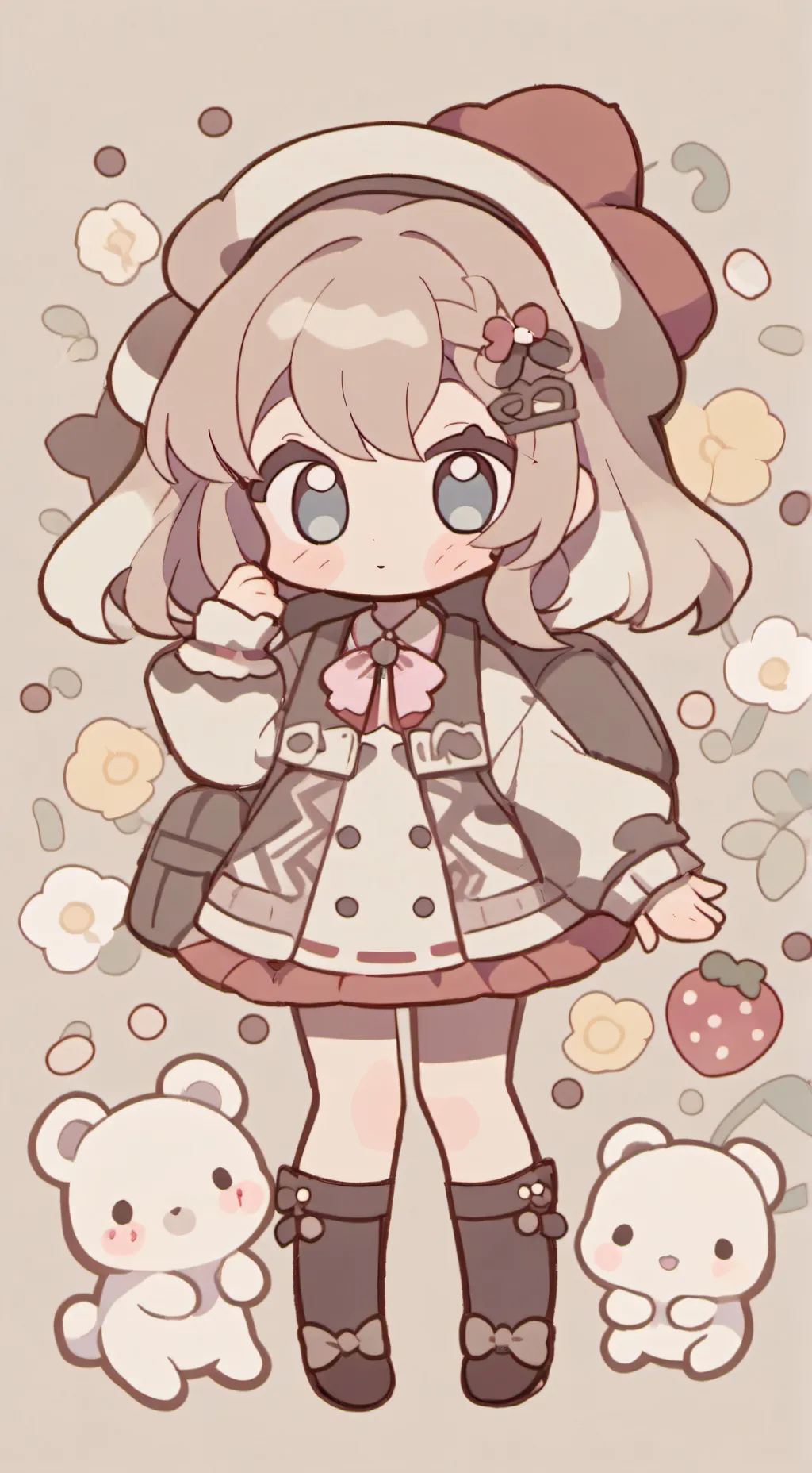 ai character: Ruby~ brown  🤎 background