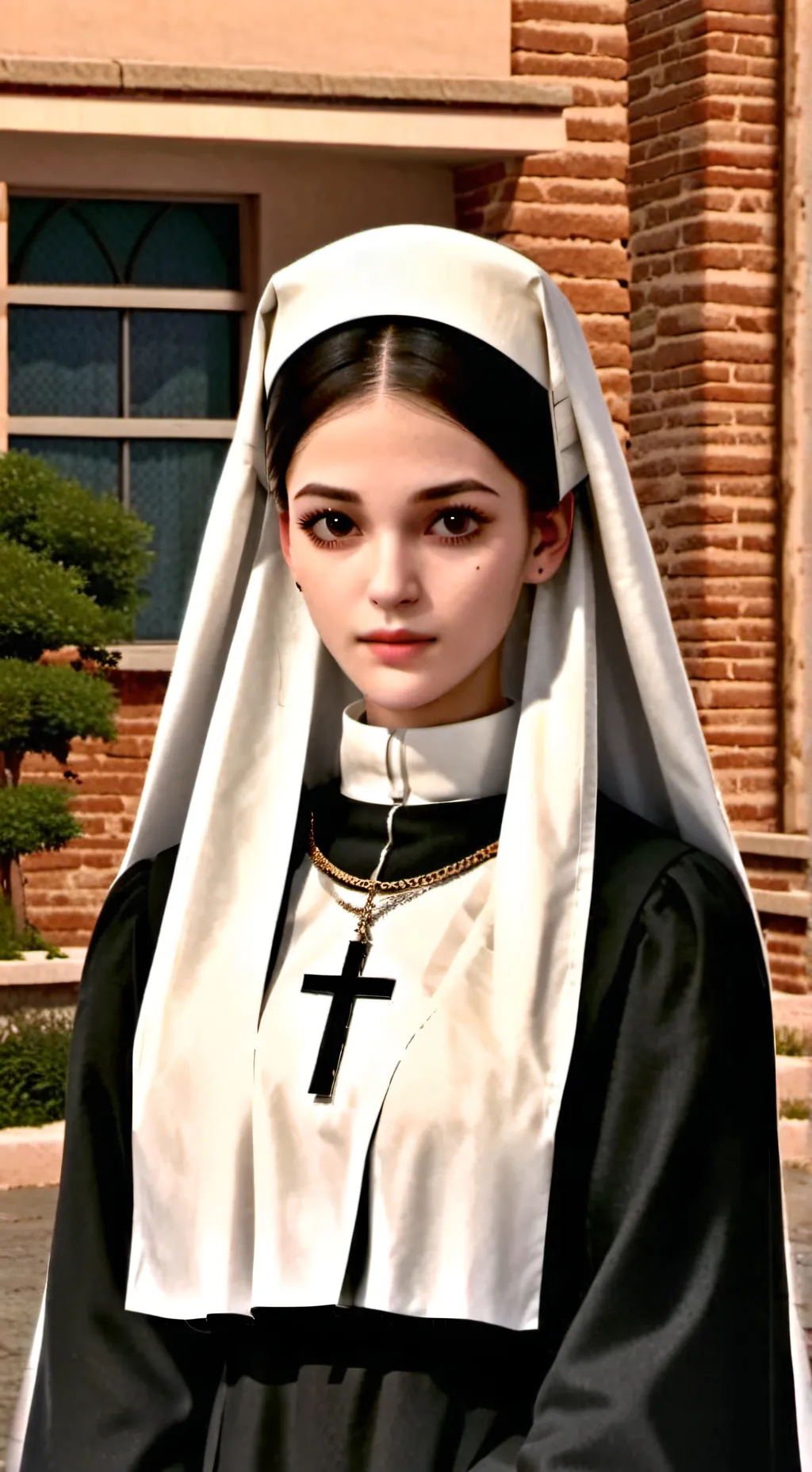 ai character: Saint Genevieve background