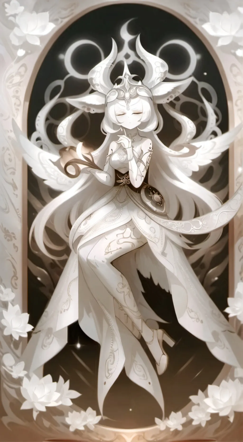 ai character: mystic flower coki background