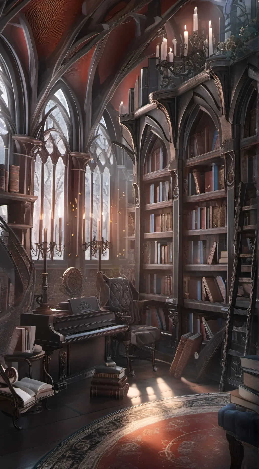 ai character: MHA(cold library)  background