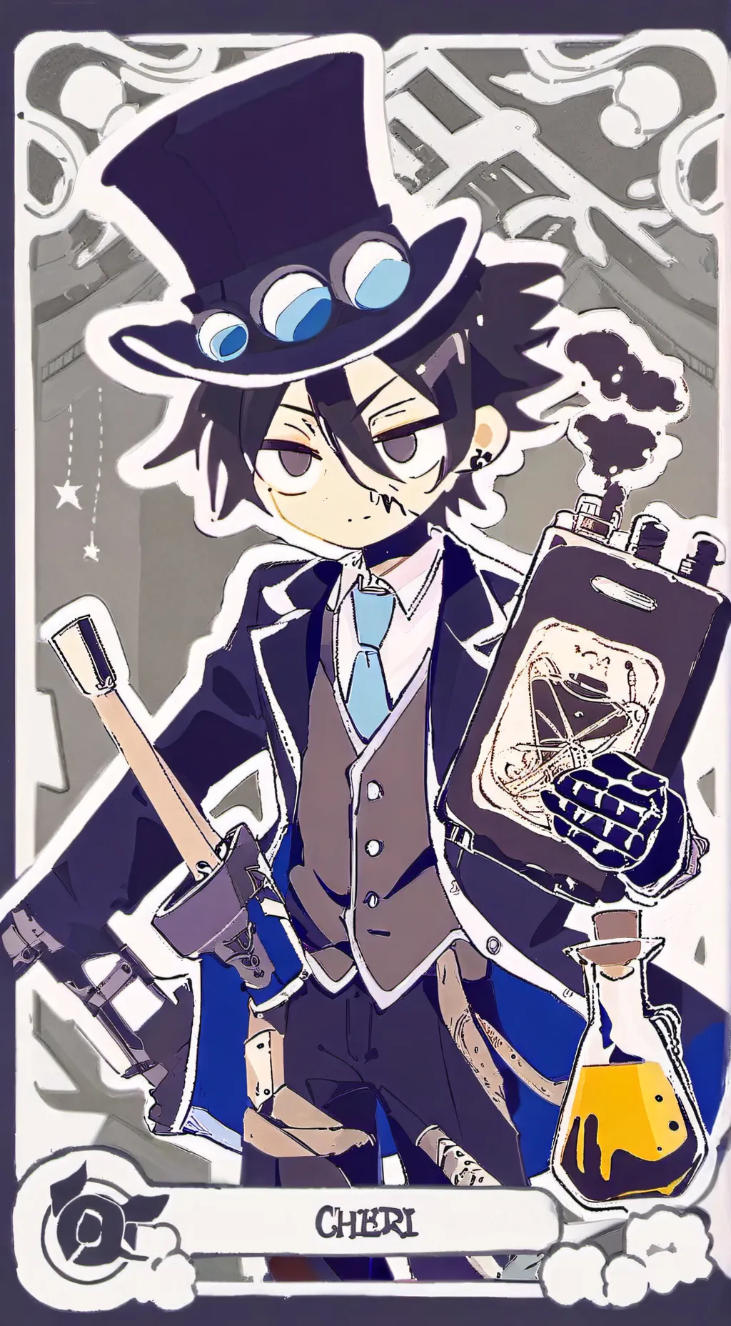 ai character: Chargery x potiony background