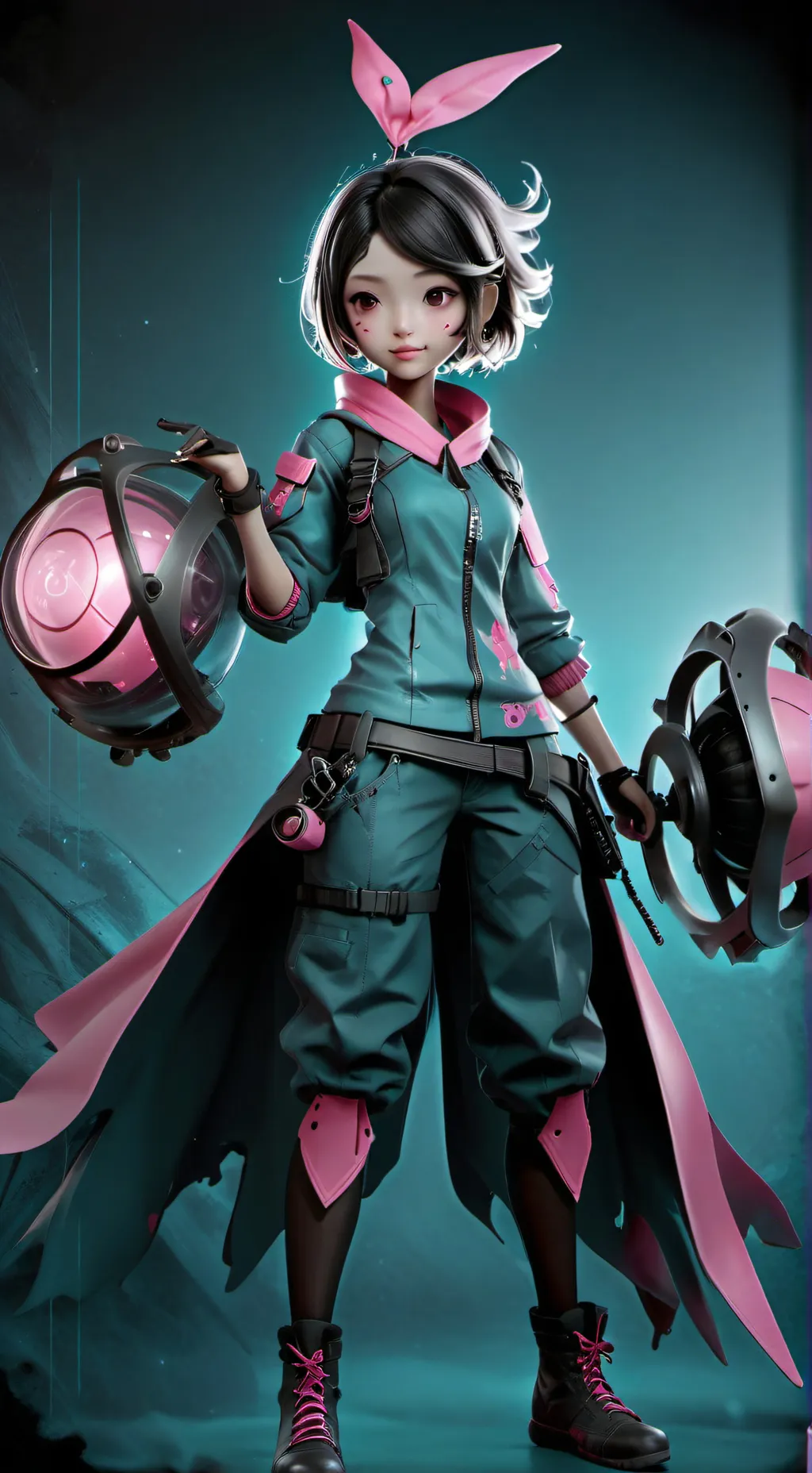 ai character: pink Crewmate background