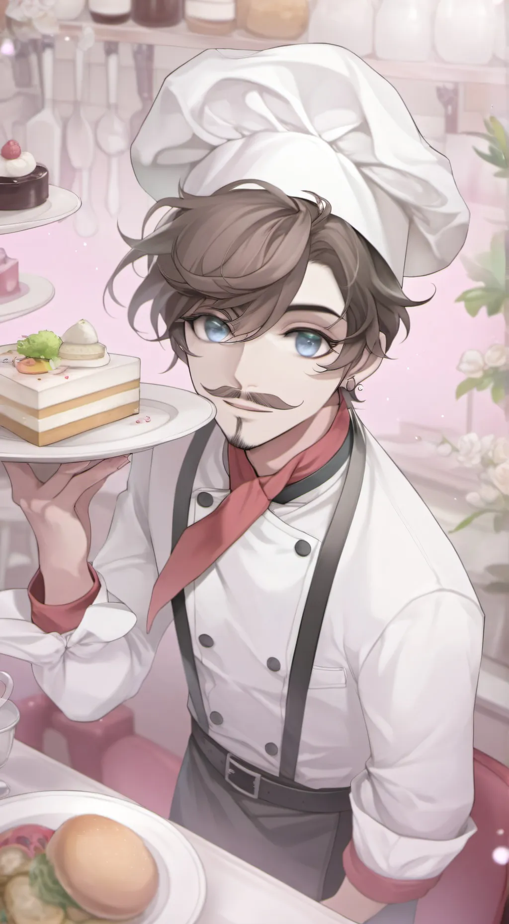 ai character: 5 star resturant background