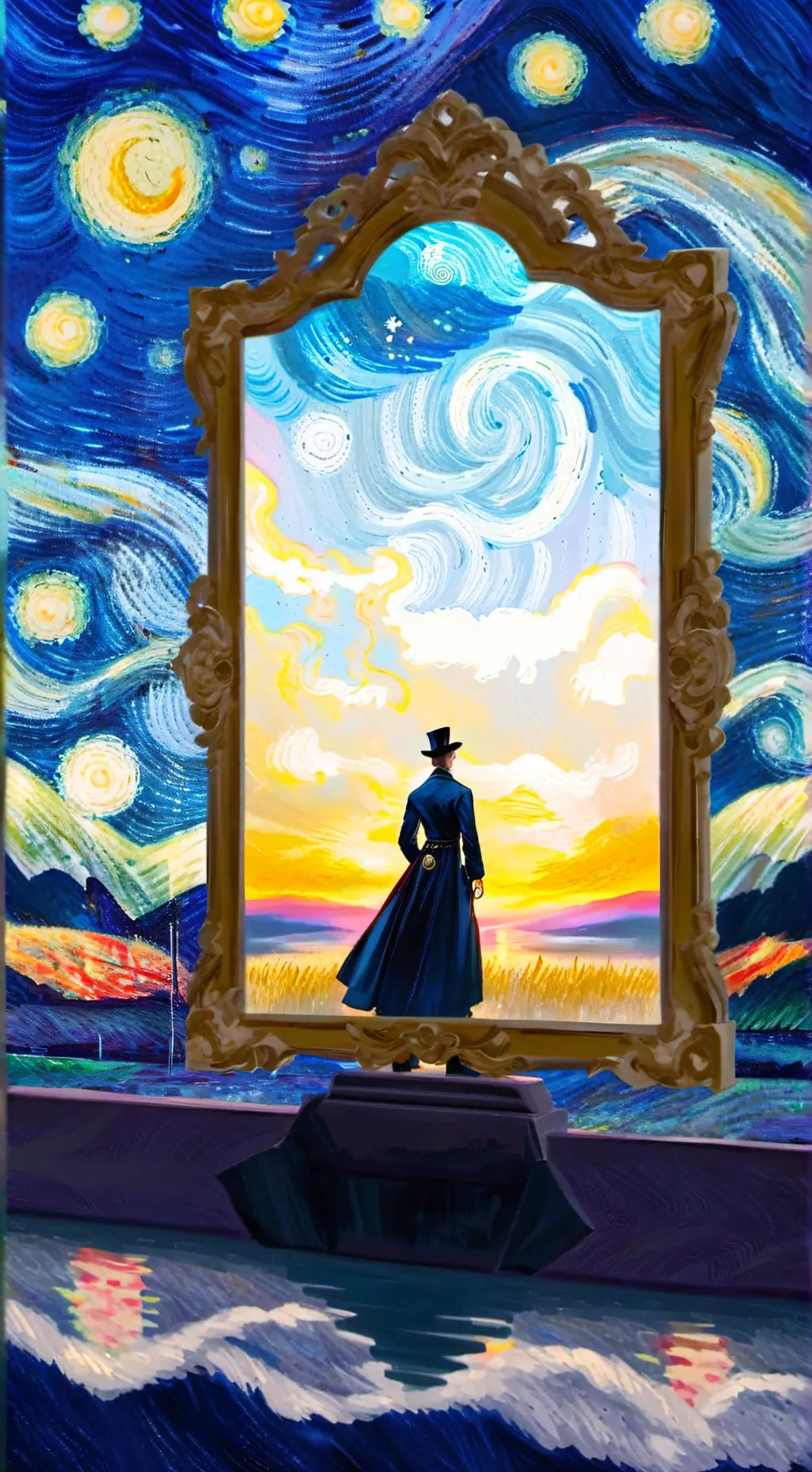 ai character: Magic mirror background