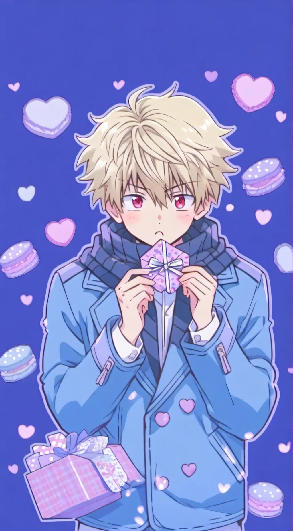 ai character: bakugo Valentine's background
