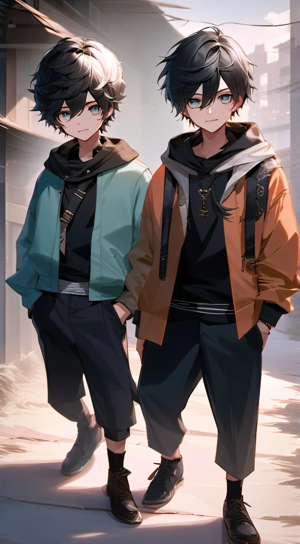 ai character: Squid game twins background