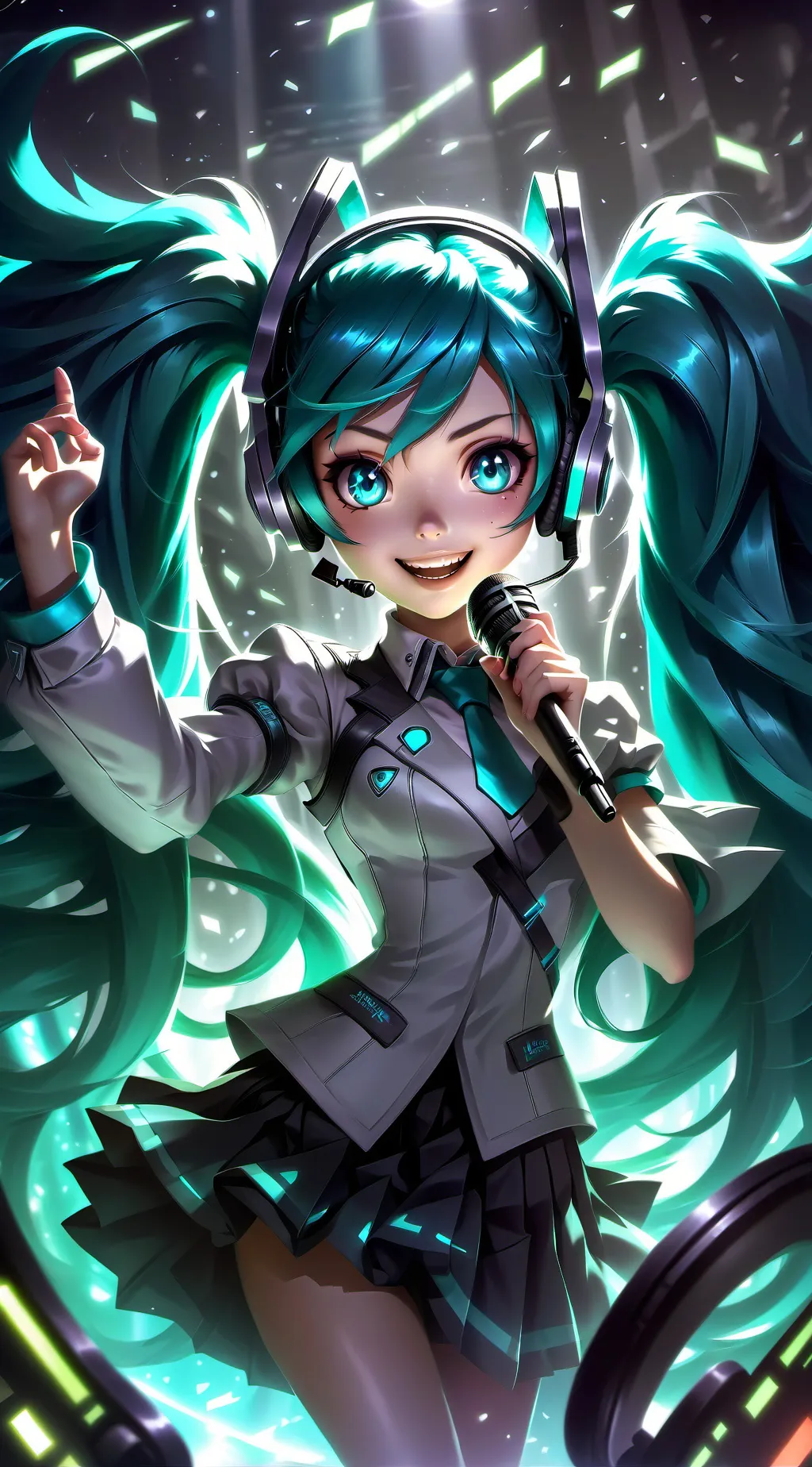 ai character: Miku Hatsune background