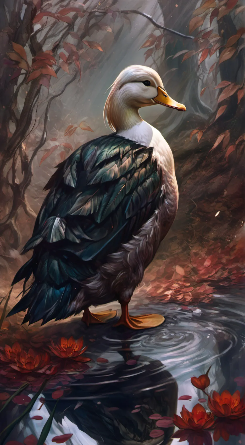 ai character: DUCK background