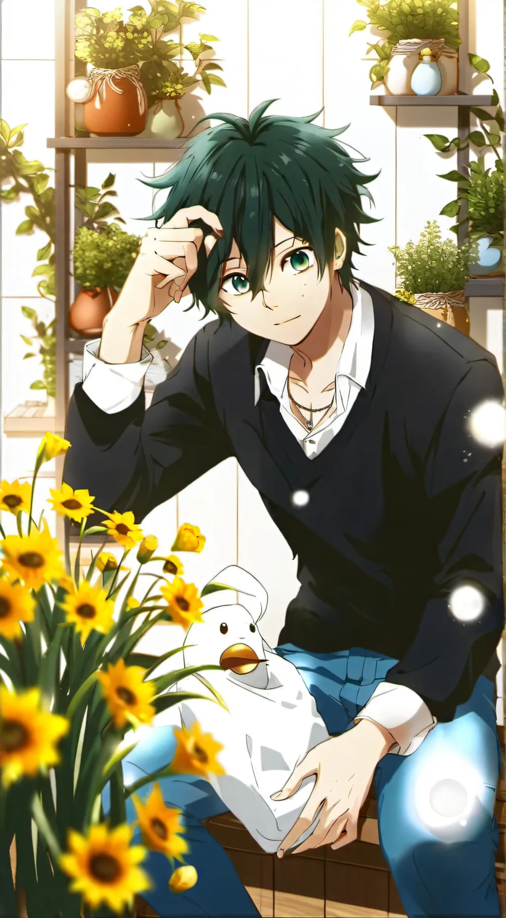 ai character: mha Easter hunt background