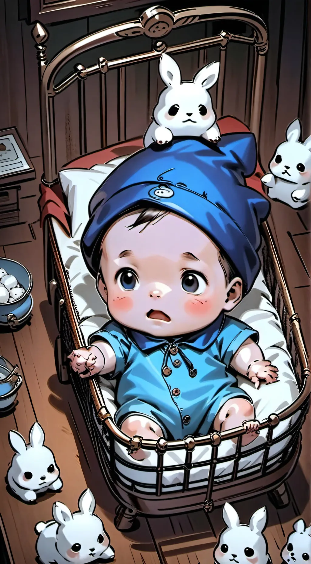 ai character: baby  background