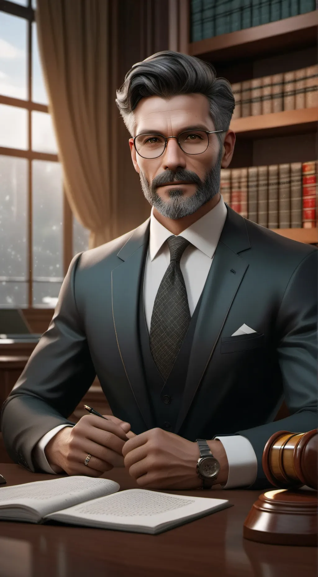 ai character: Lawyer simulator  background