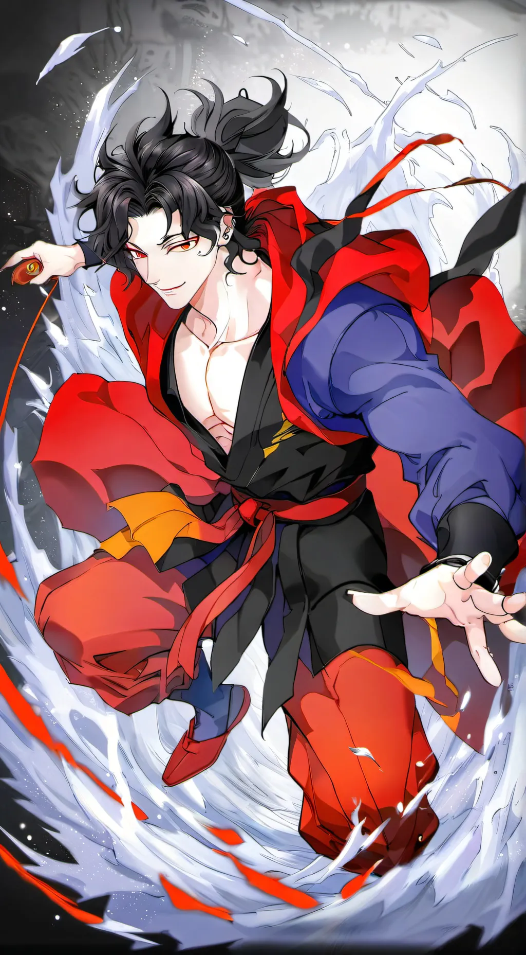 ai character: muzan vs goku  background