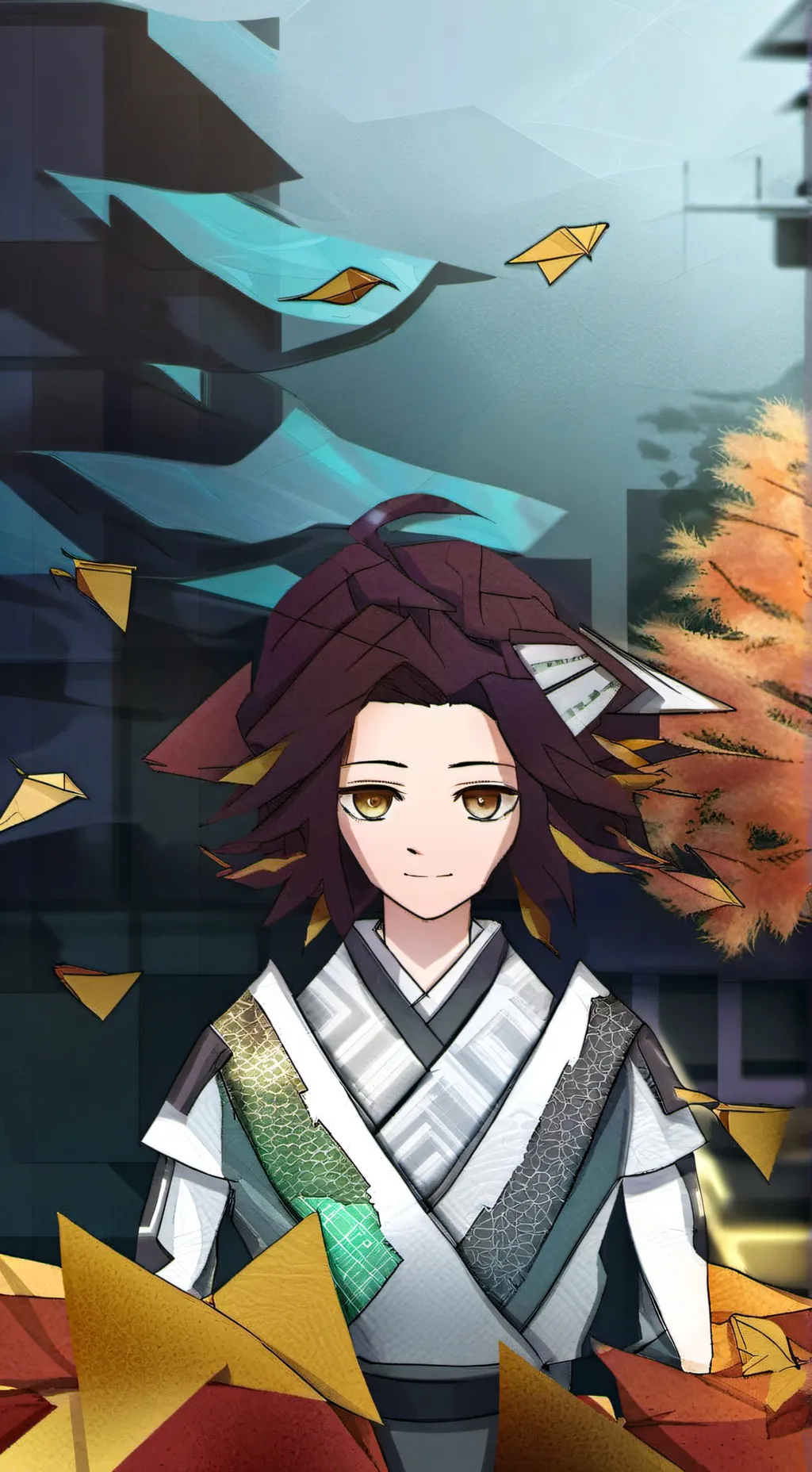 ai character: Origami background