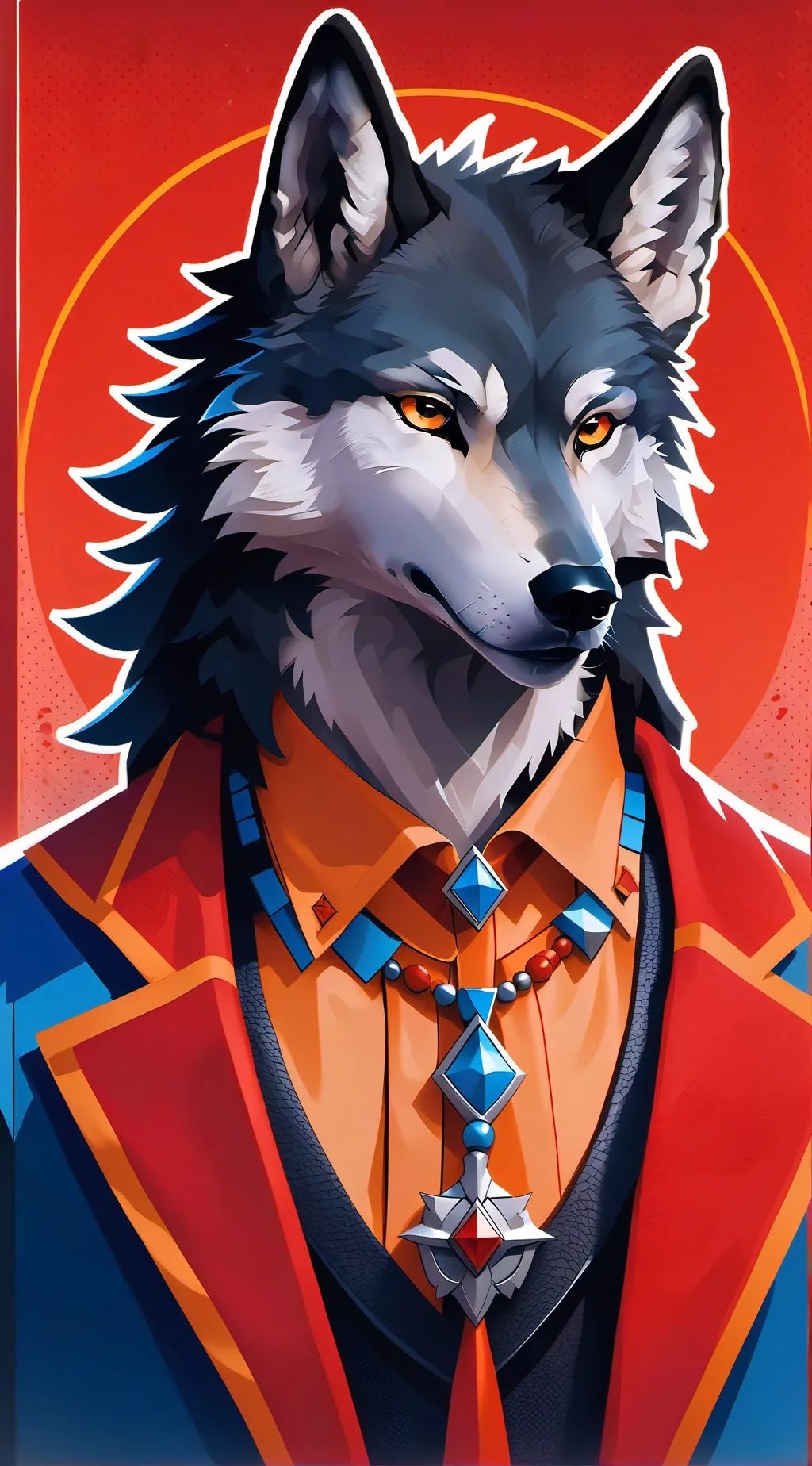 ai character: wolf king background