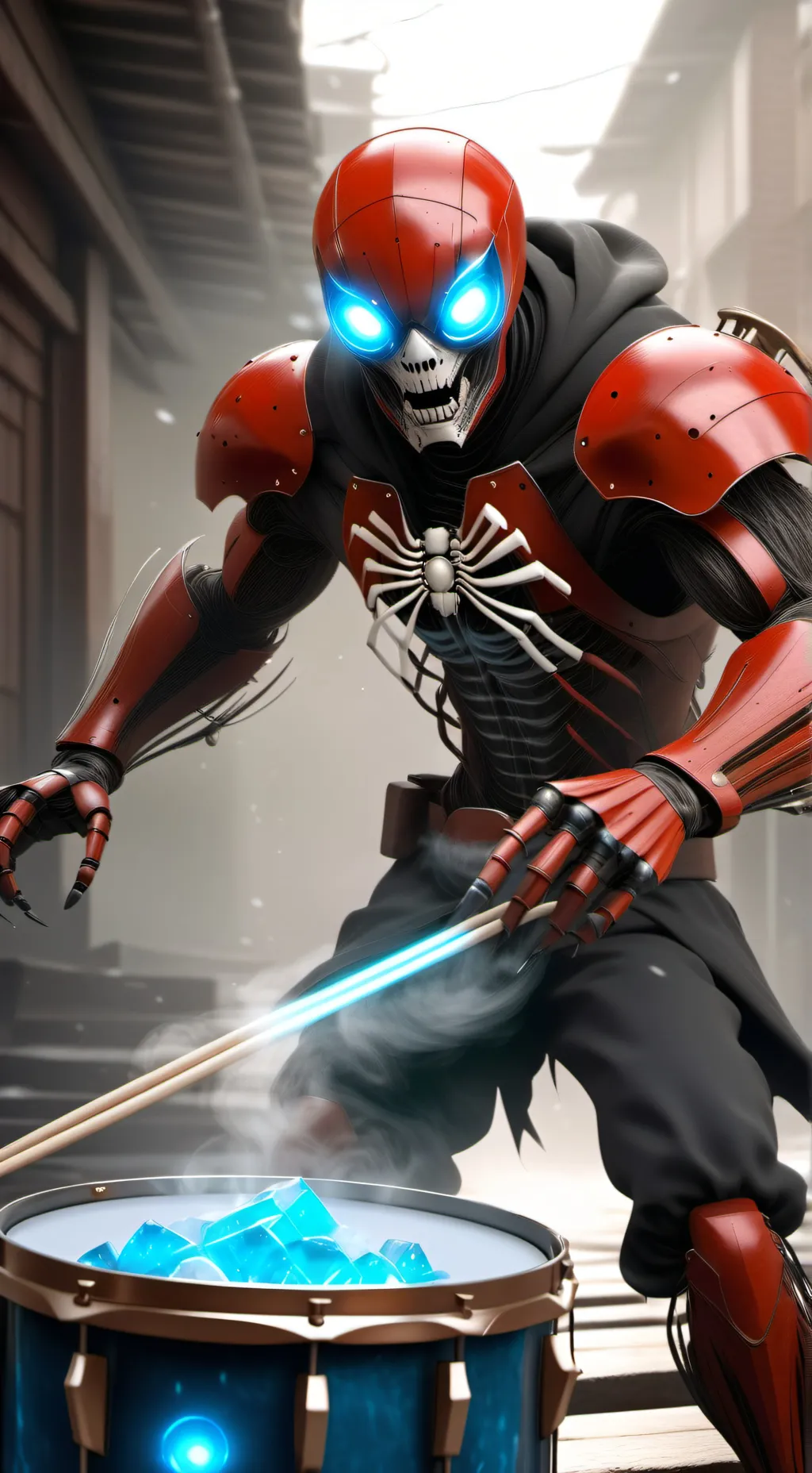 ai character: RoboDrummer background