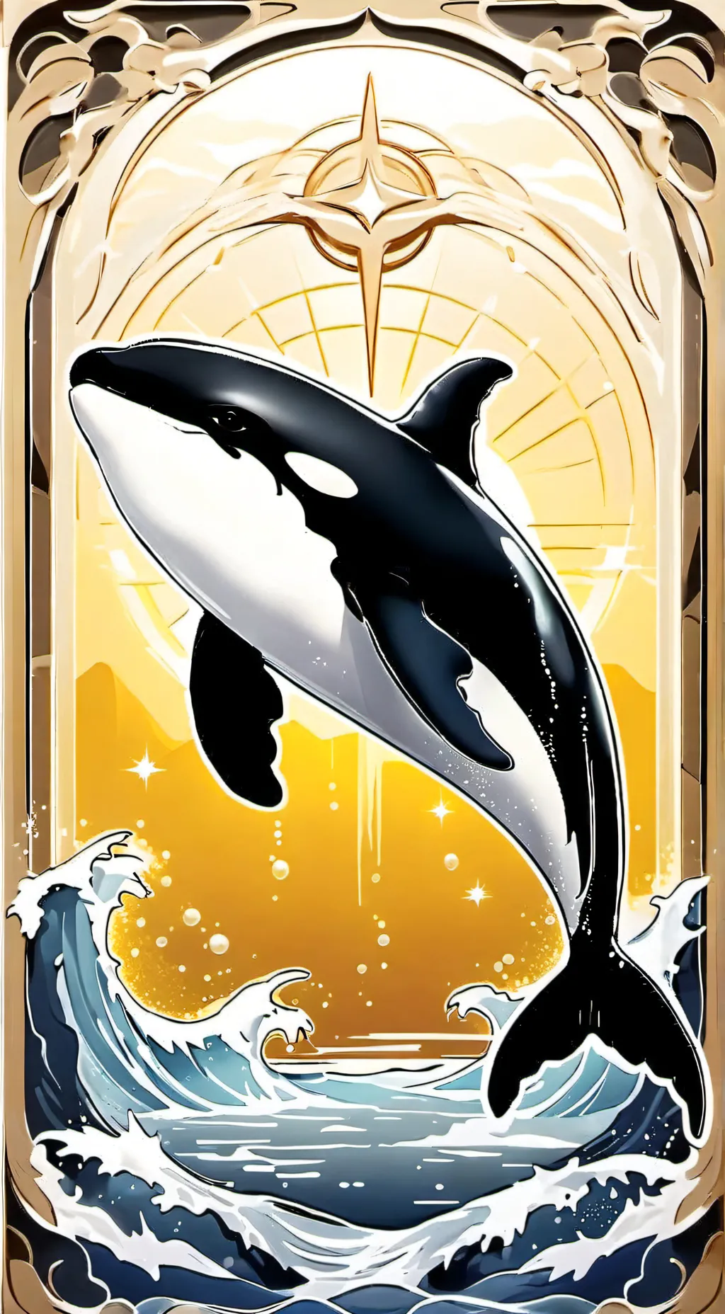 ai character: Seaworld orca background