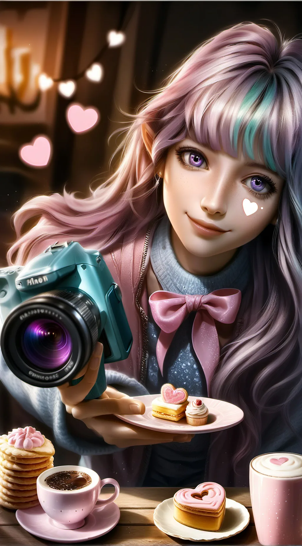 ai character: The Fluffy Latte Princess background