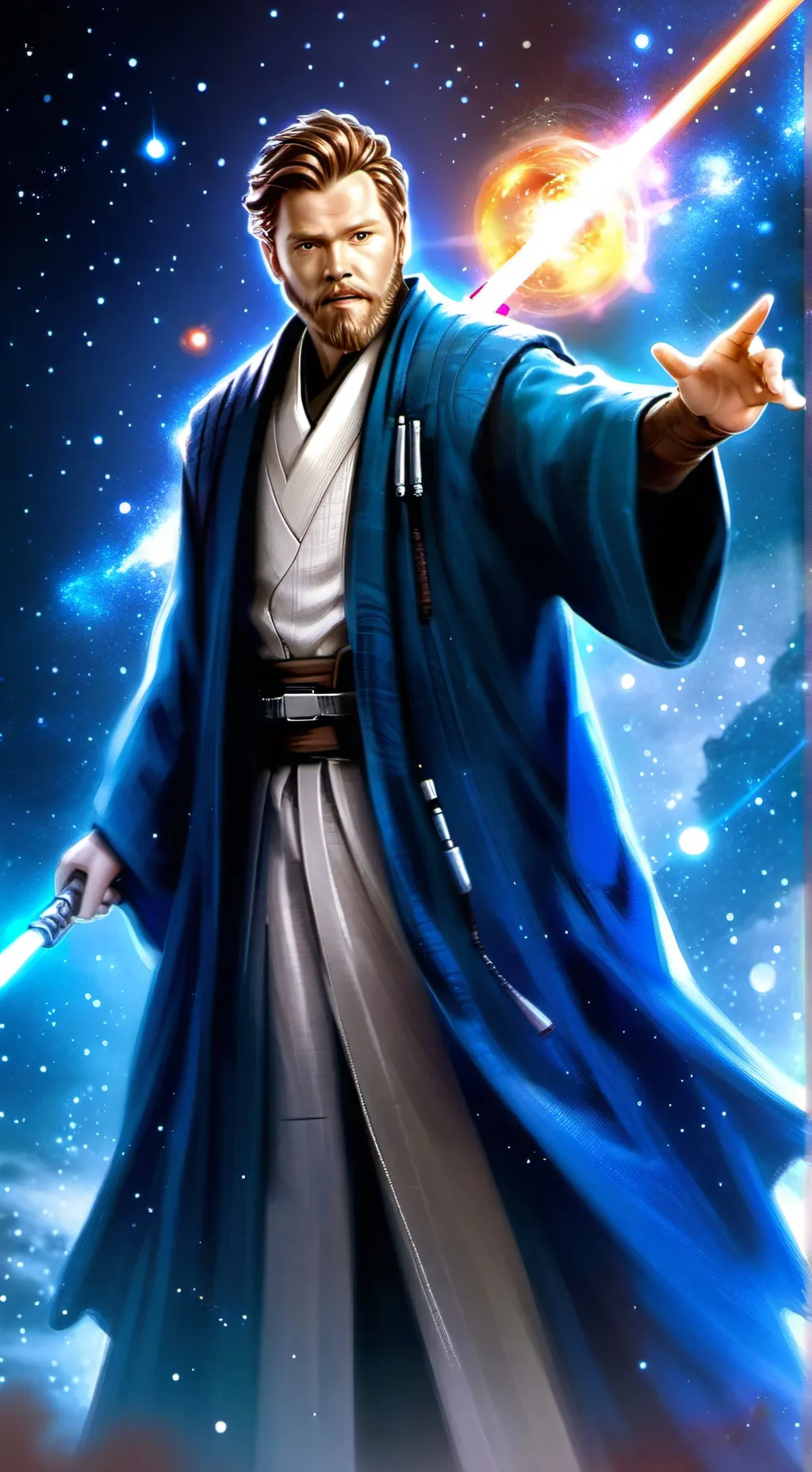 ai character: obi wan Kenobi  background