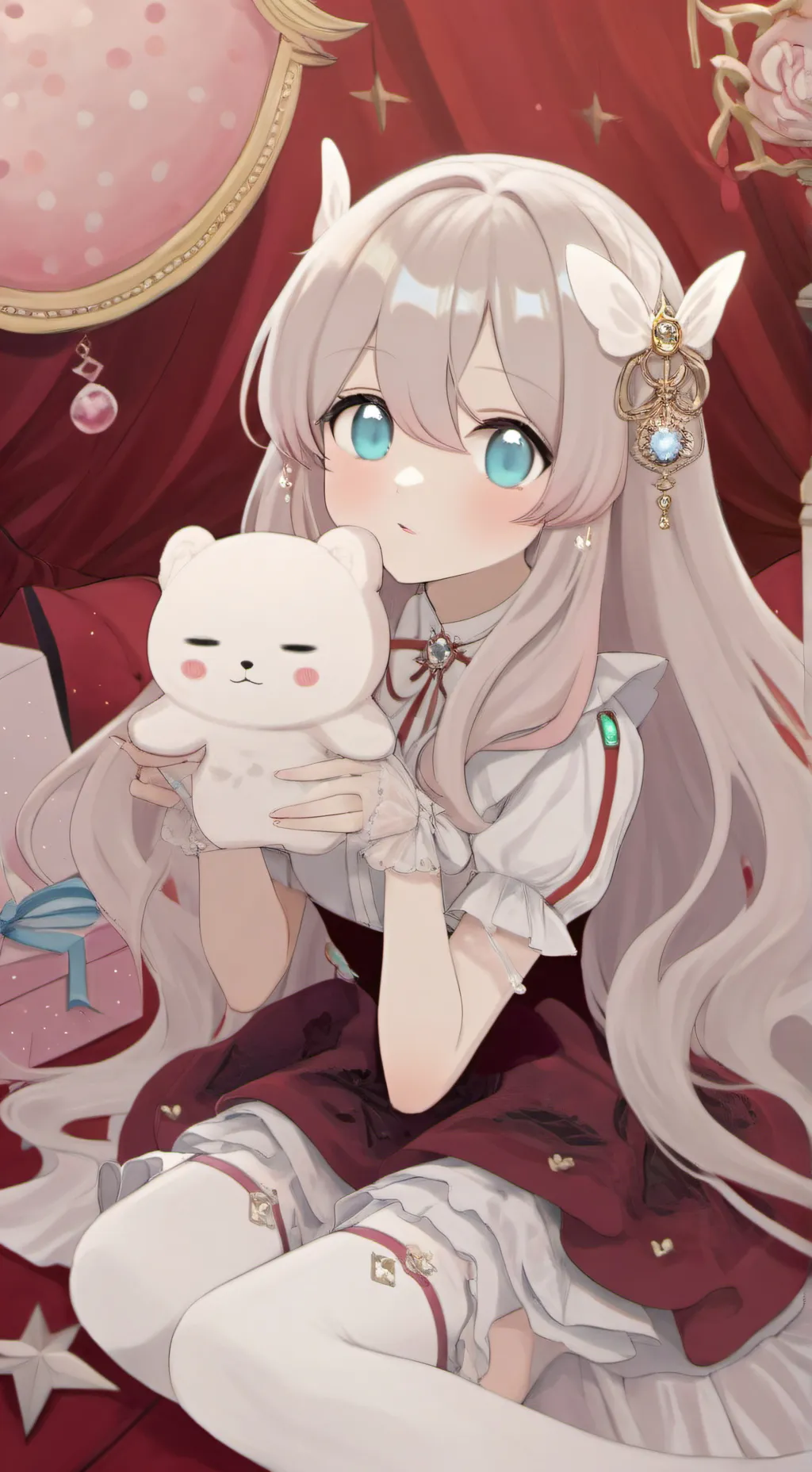 ai character: cherry background