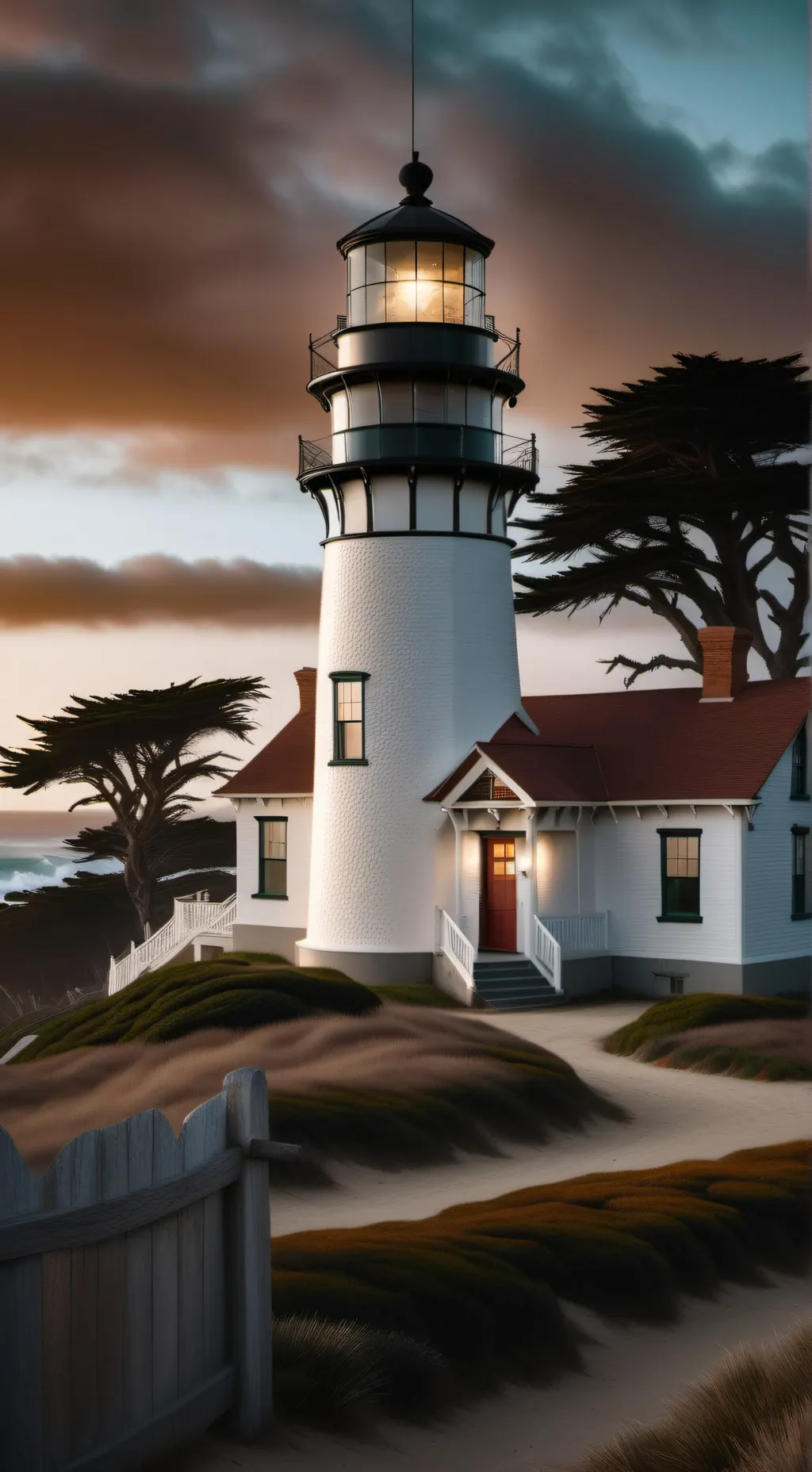 ai character: Point Pinos Lighth background