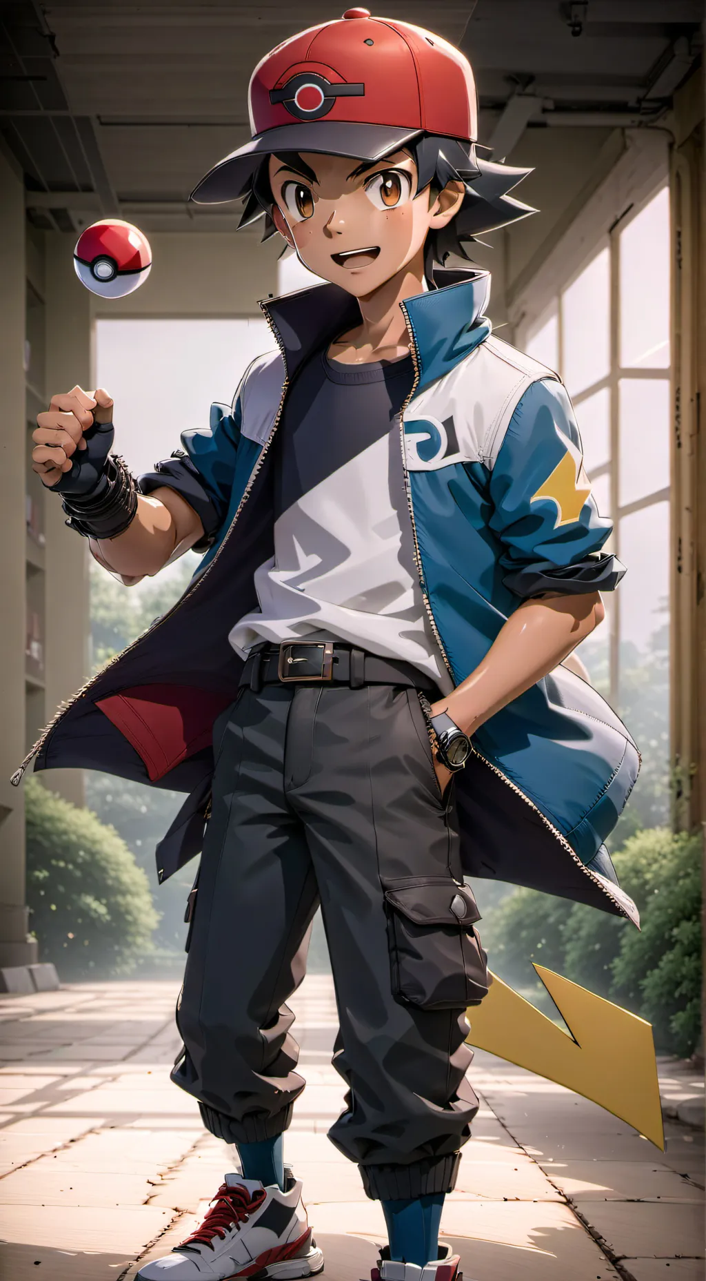 ai character: Ash Ketchum background