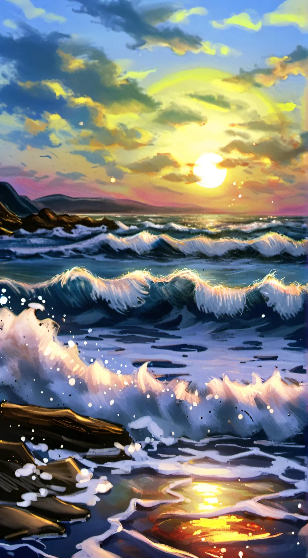 ai character: Beach background