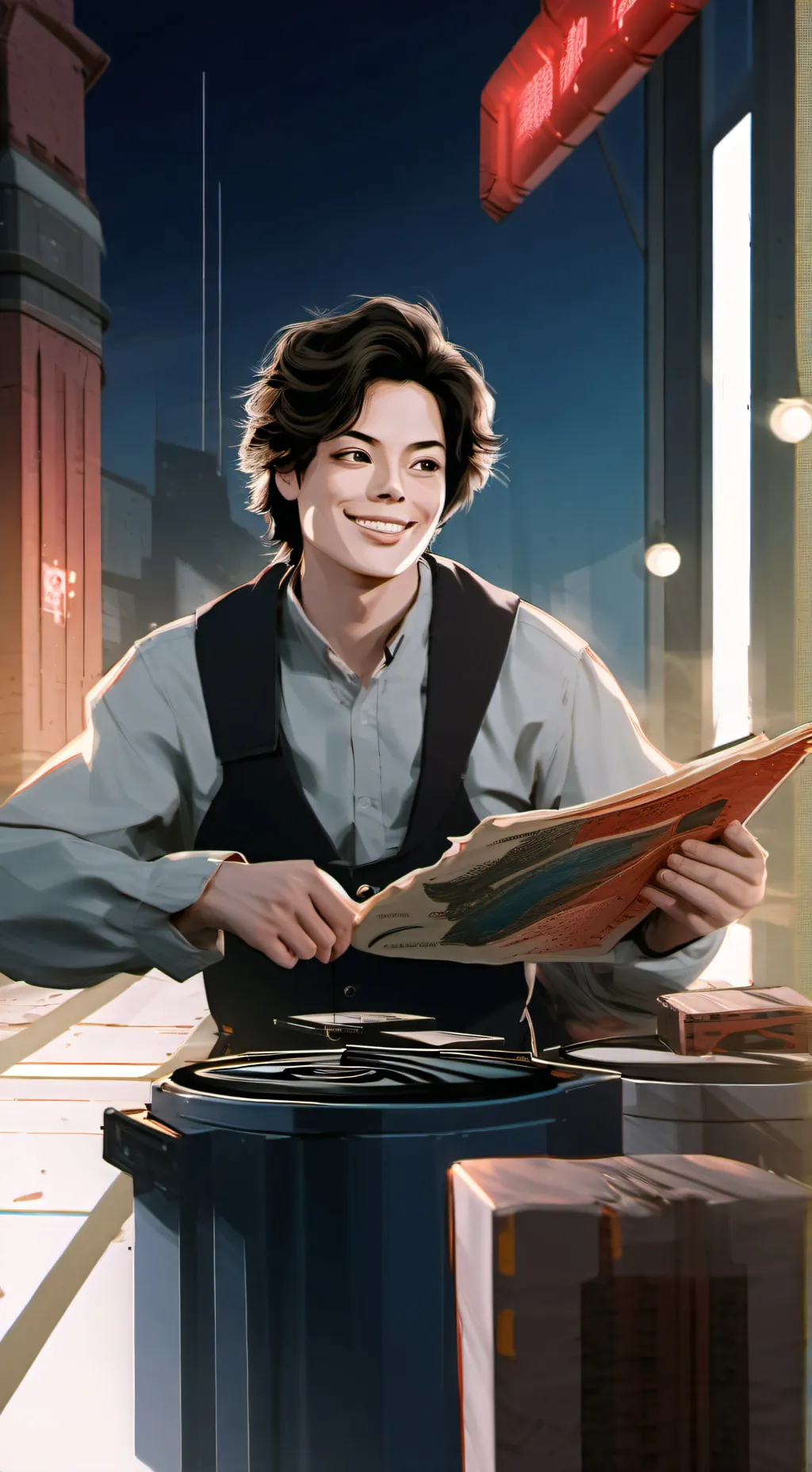 ai character: Michael de los 20s background